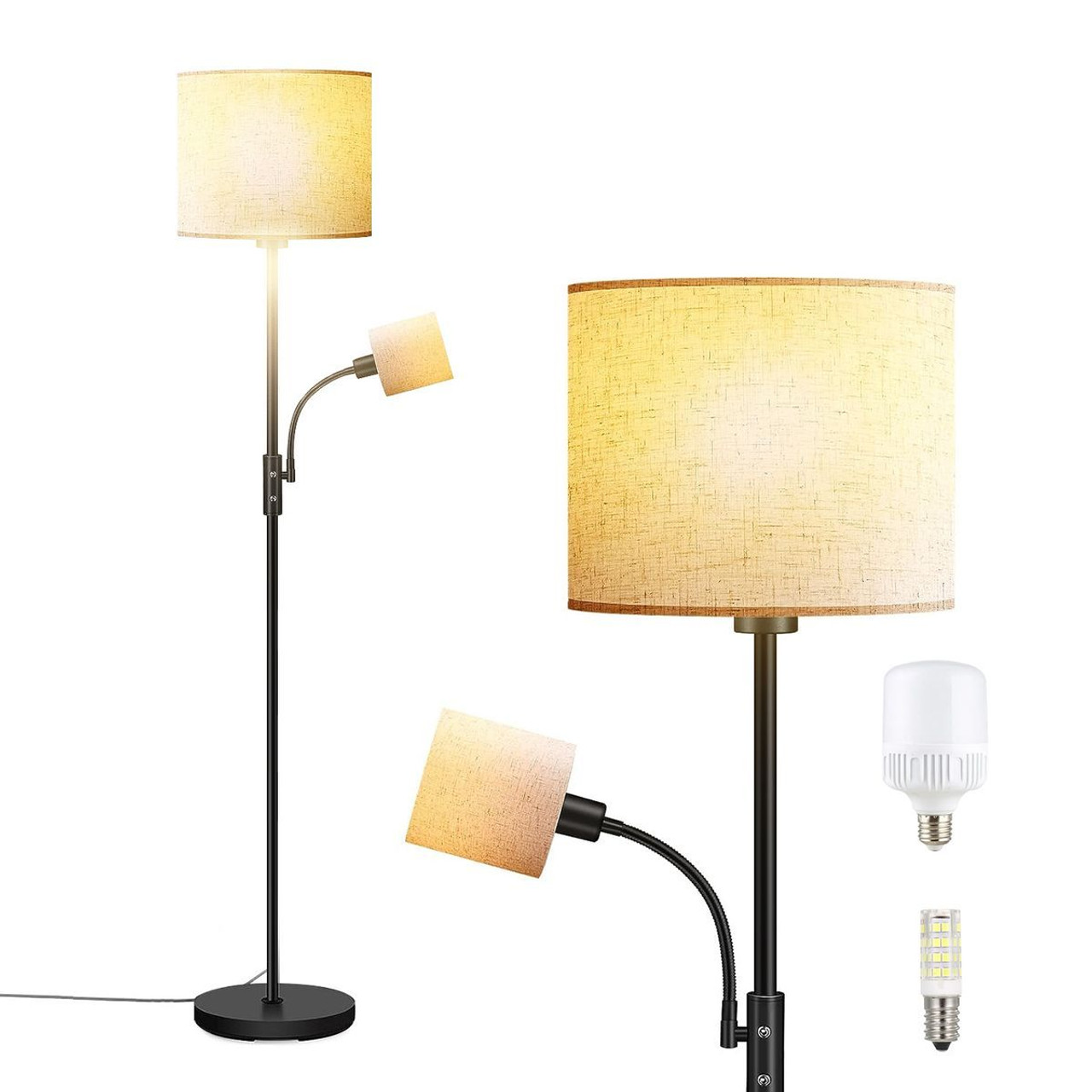 iMounTEK® Modern 2-LED Floor Lamp with Shade product image