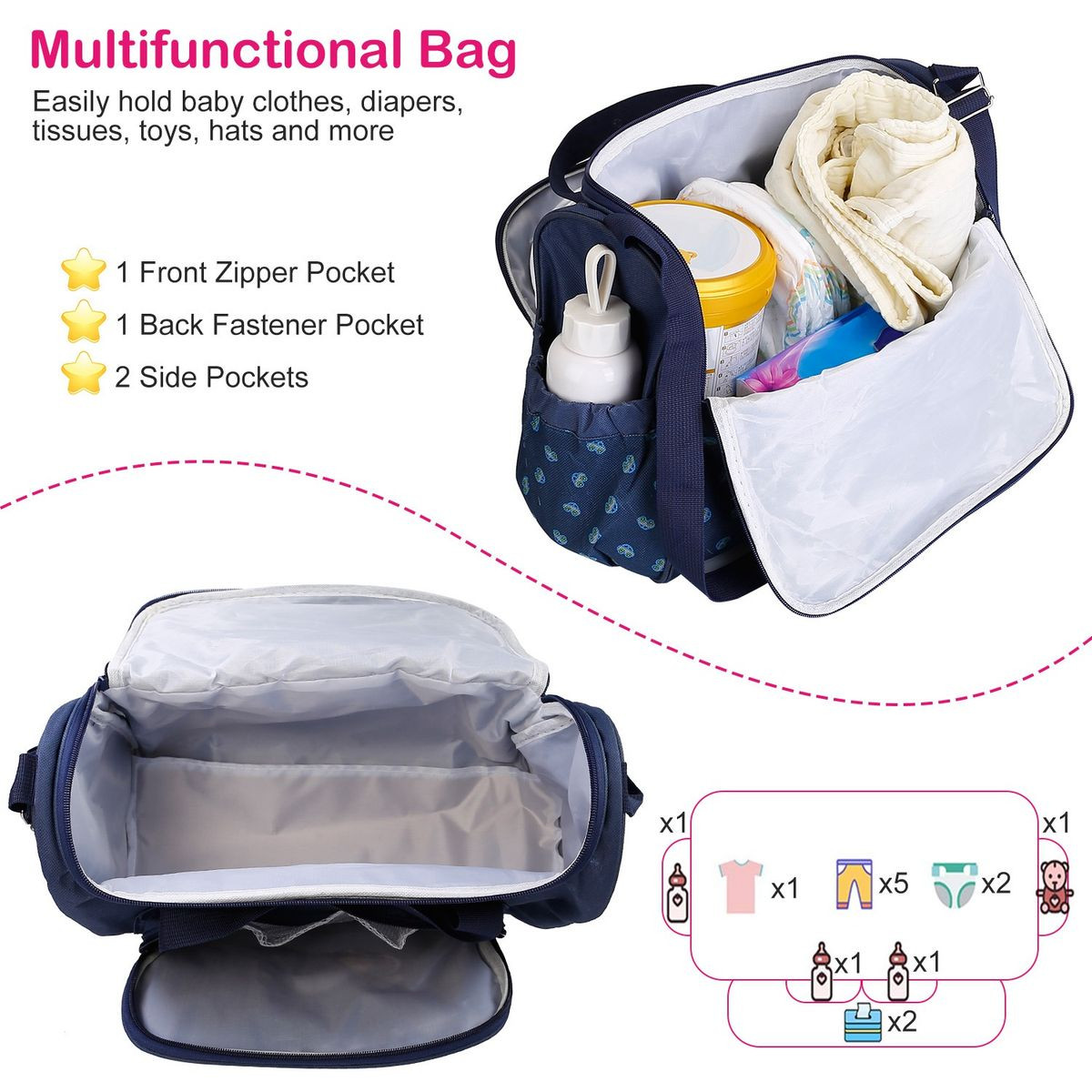 BabyLuv™ 4-Piece Baby Nappy Bag Set product image