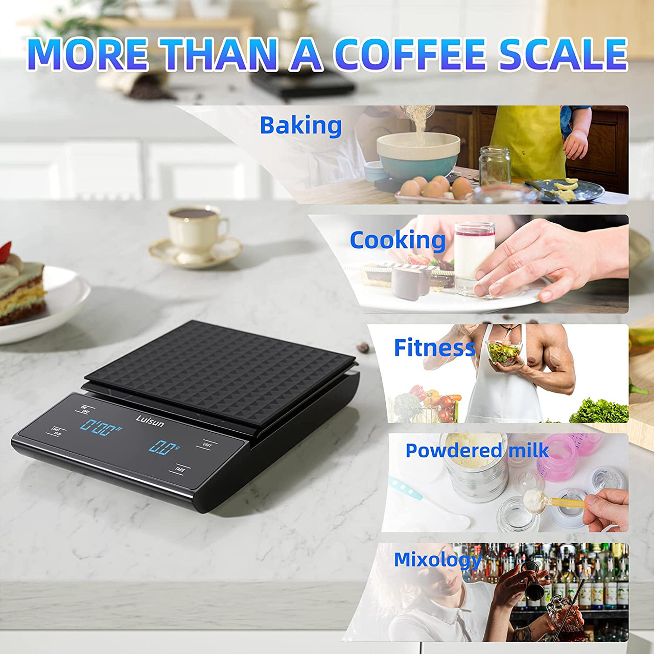 Digital Coffee Scale with Timer and Tare Function product image