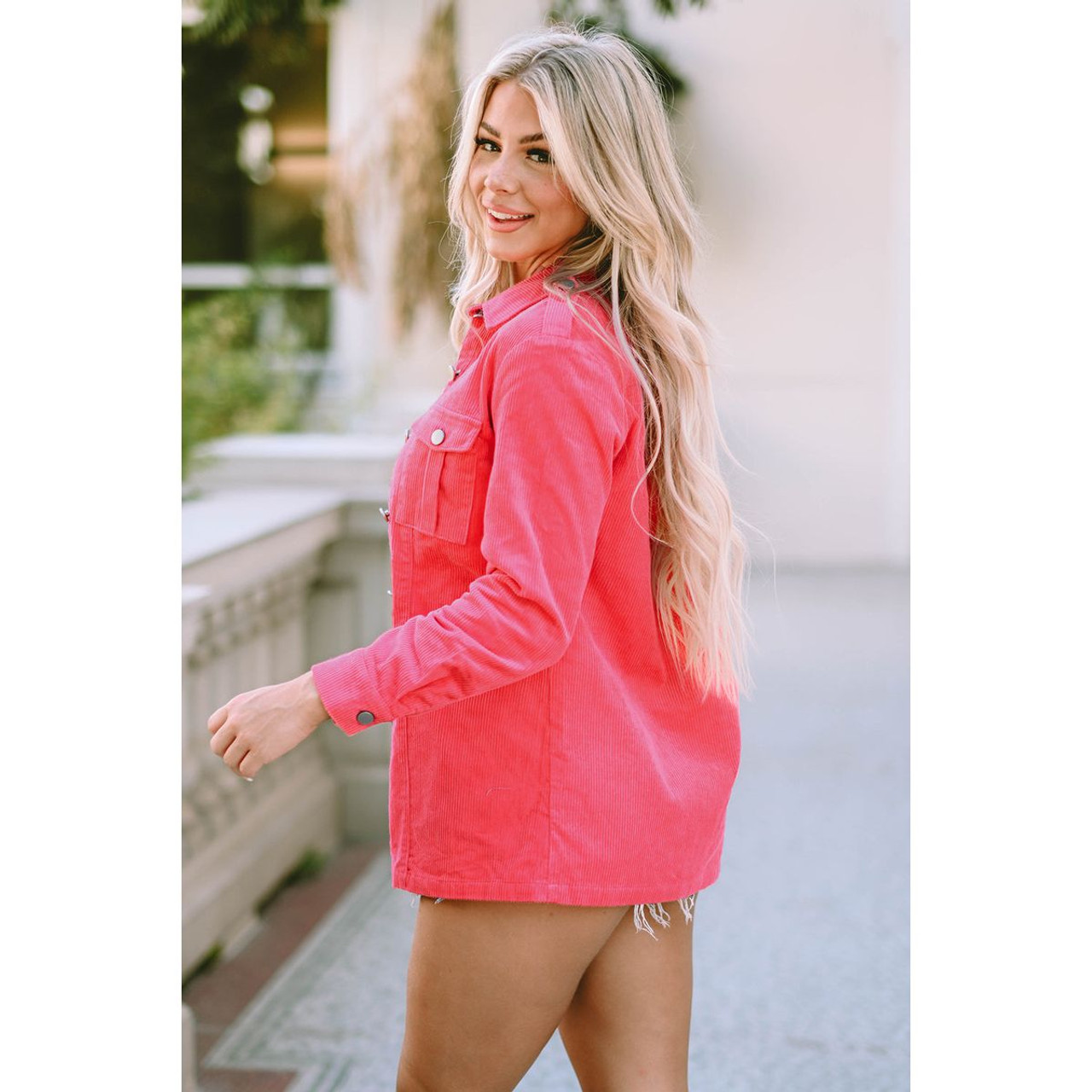 Women's Claire Buttoned Flap Pocket Corduroy Jacket product image