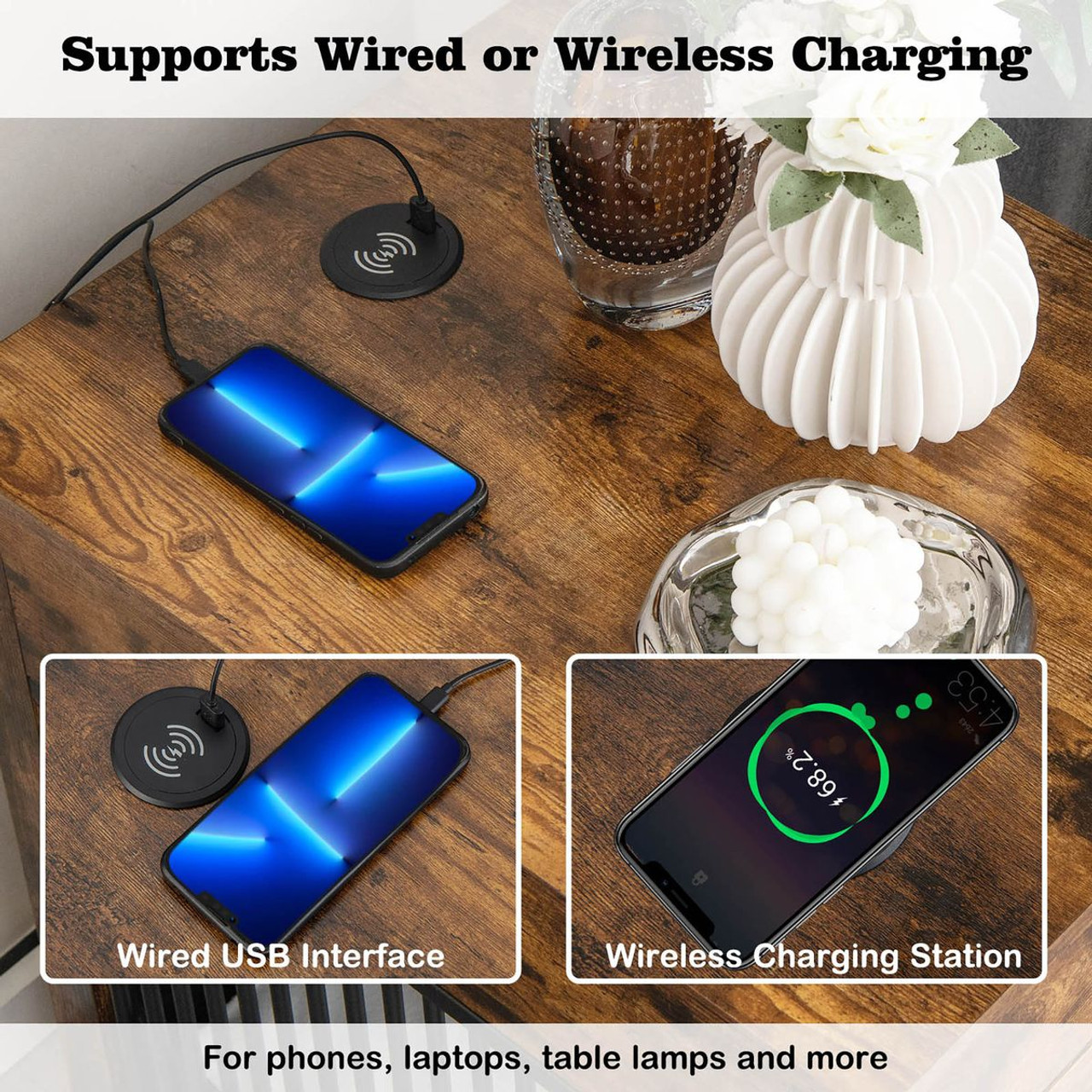 2-in-1 Dog House Crate with Drawer & Wired/Wireless Charging product image