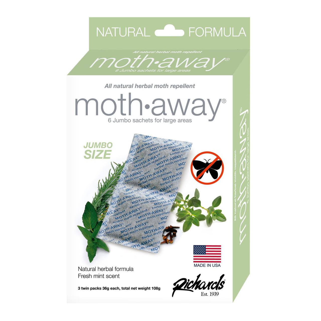 Richards® Moth-Away® Natural Herbal Repellent Sachets (1- or 3-Pack) product image