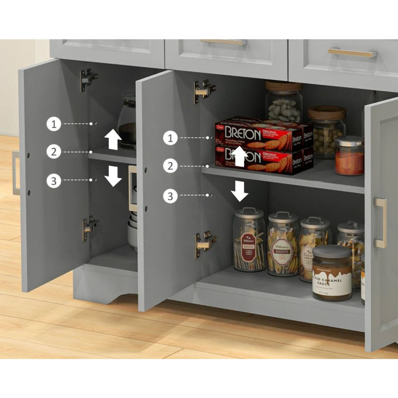 HOMCOM® Modern Kitchen Sideboard Buffet Cabinet with Storage product image