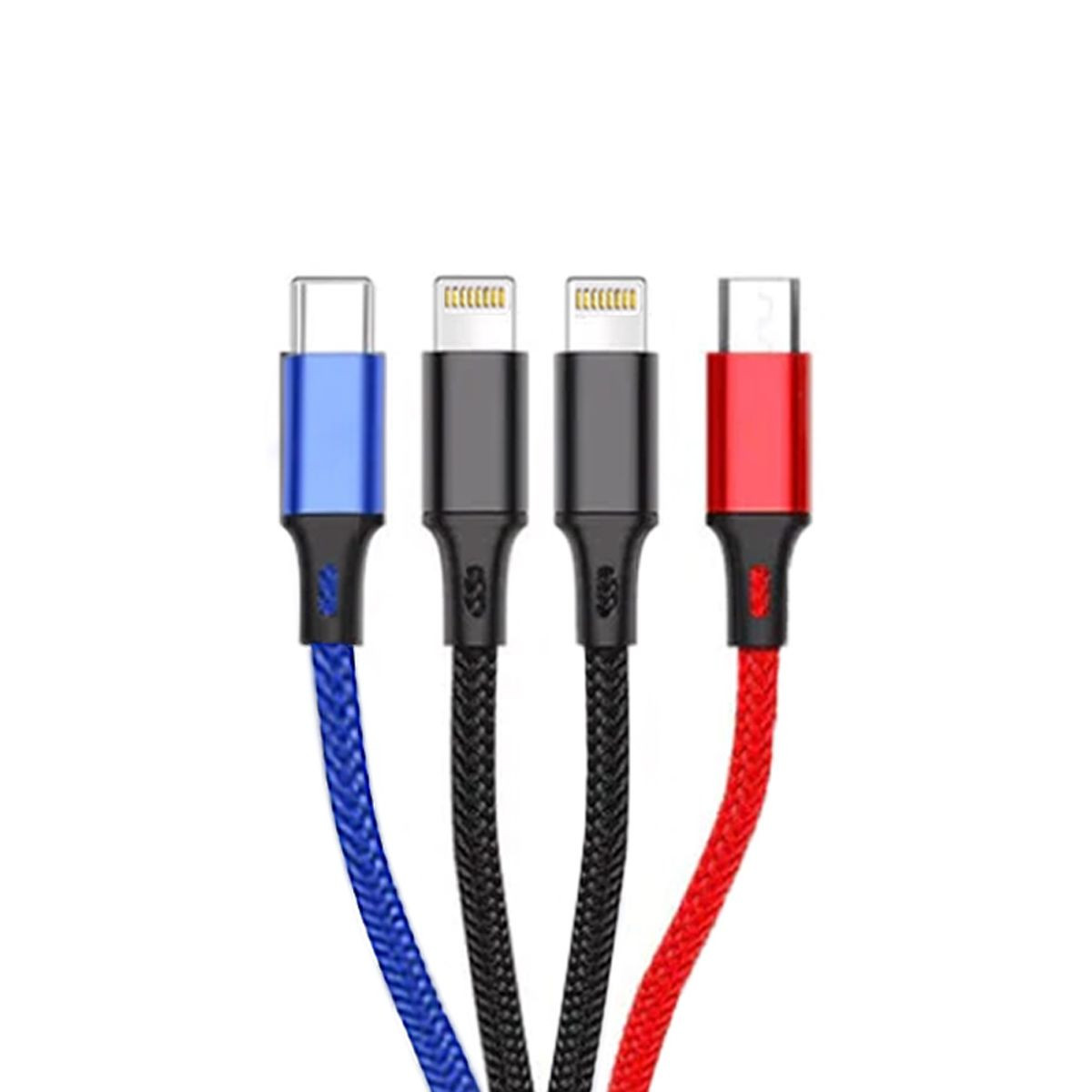 4-Foot 4-in-1 Nylon Braided Charging Cable (1- to 5-Pack) product image