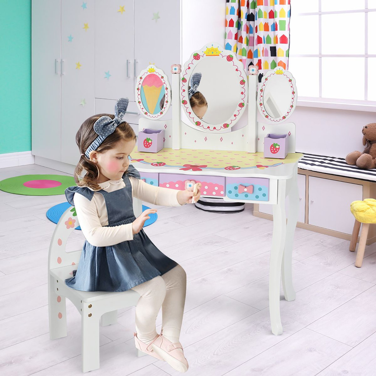 Kids' Vanity Set with Tri-Fold Mirror product image