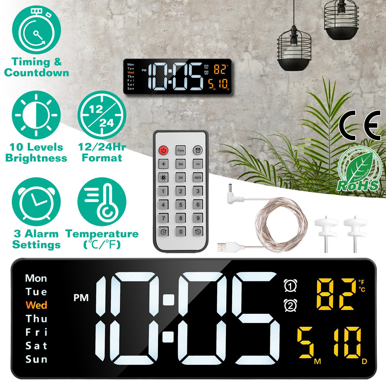 iMounTEK® 15.7-Inch LED Digital Clock product image