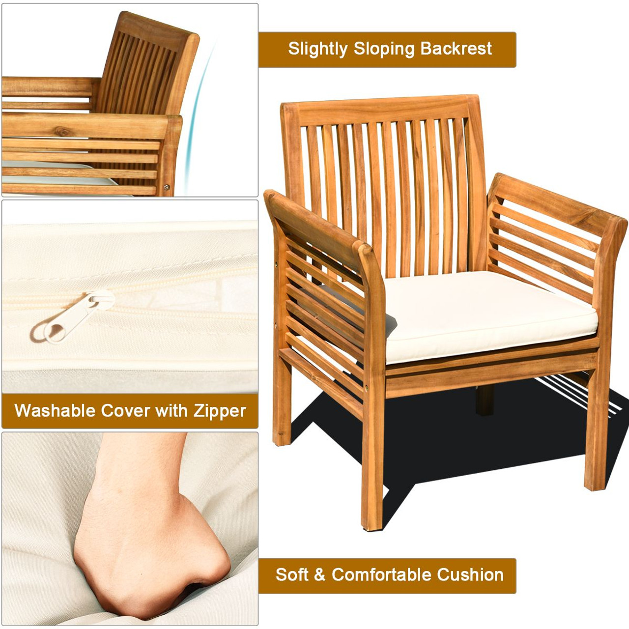 8-Piece Outdoor Acacia Wood Sofa Furniture Set product image