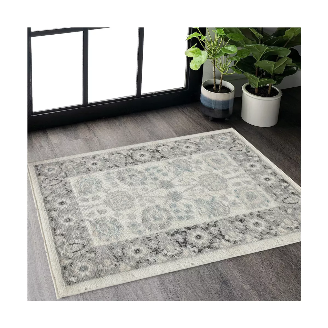 2 x 3-Foot Rectangular Contemporary Gray Accent Rug product image