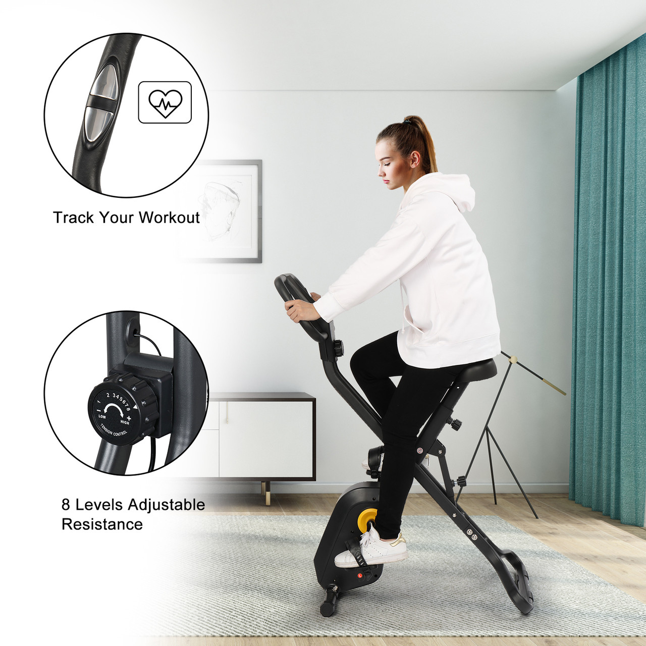 Height-Adjustable Folding Upright Bike product image