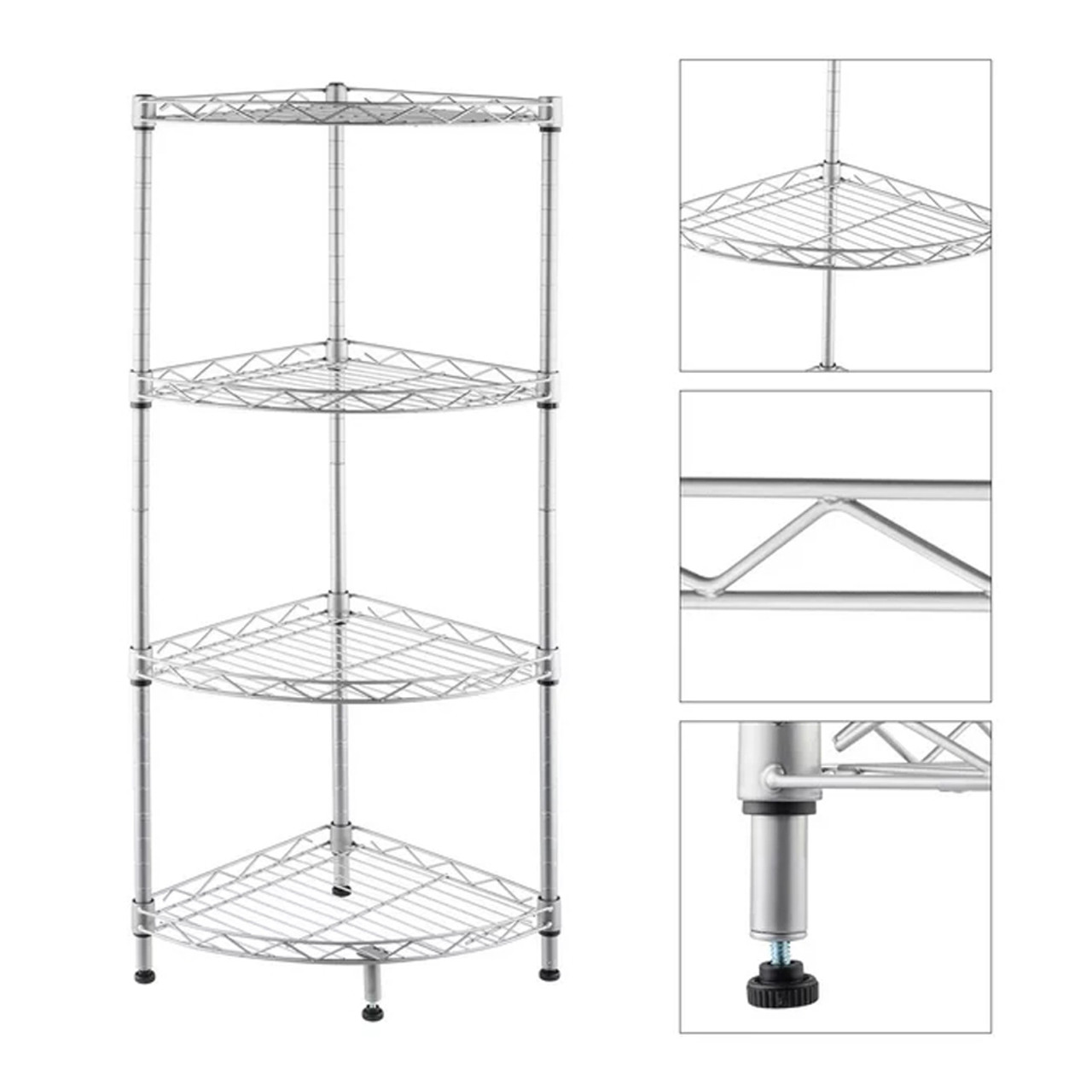 4-Tier Metal Wire Adjustable Storage Rack product image