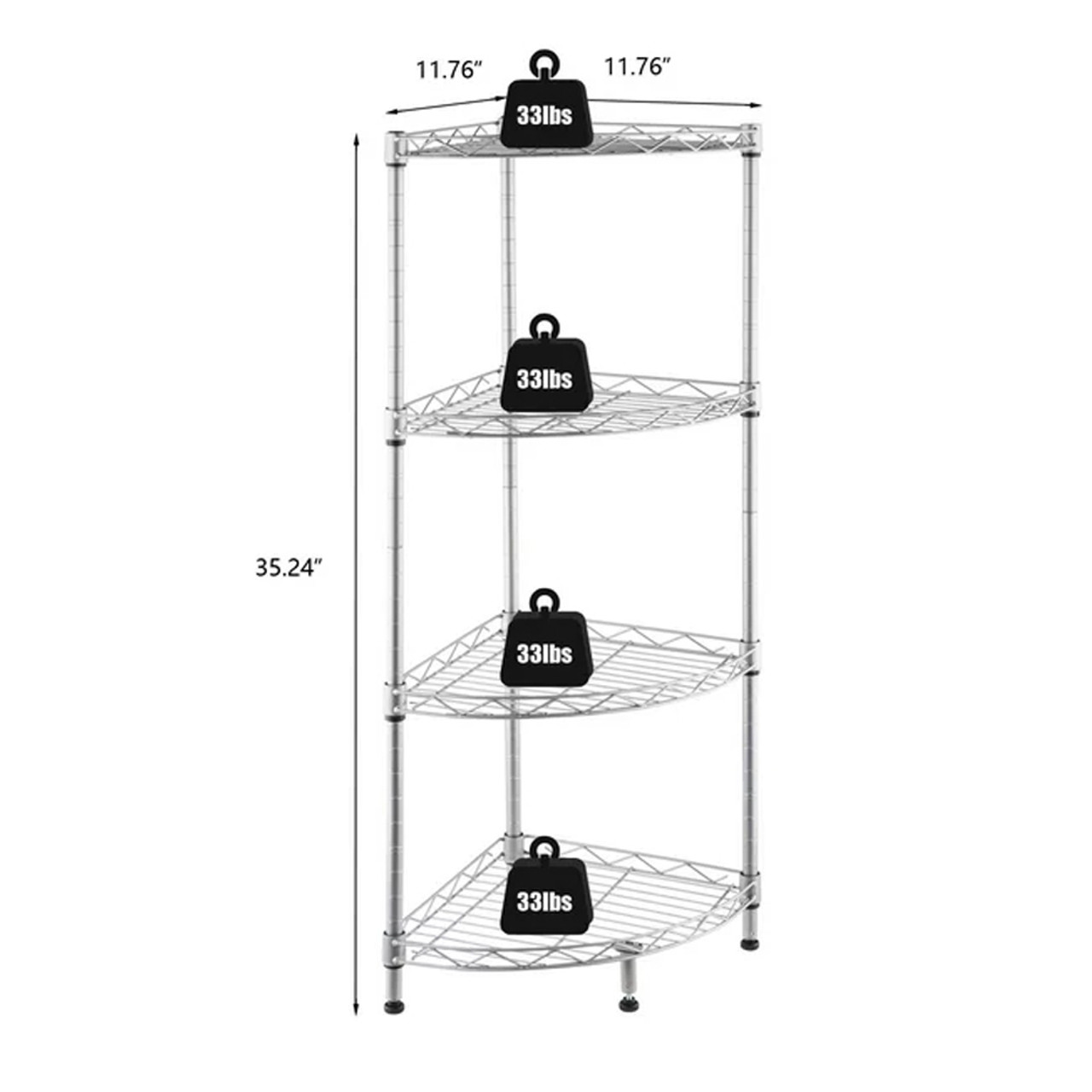 4-Tier Metal Wire Adjustable Storage Rack product image