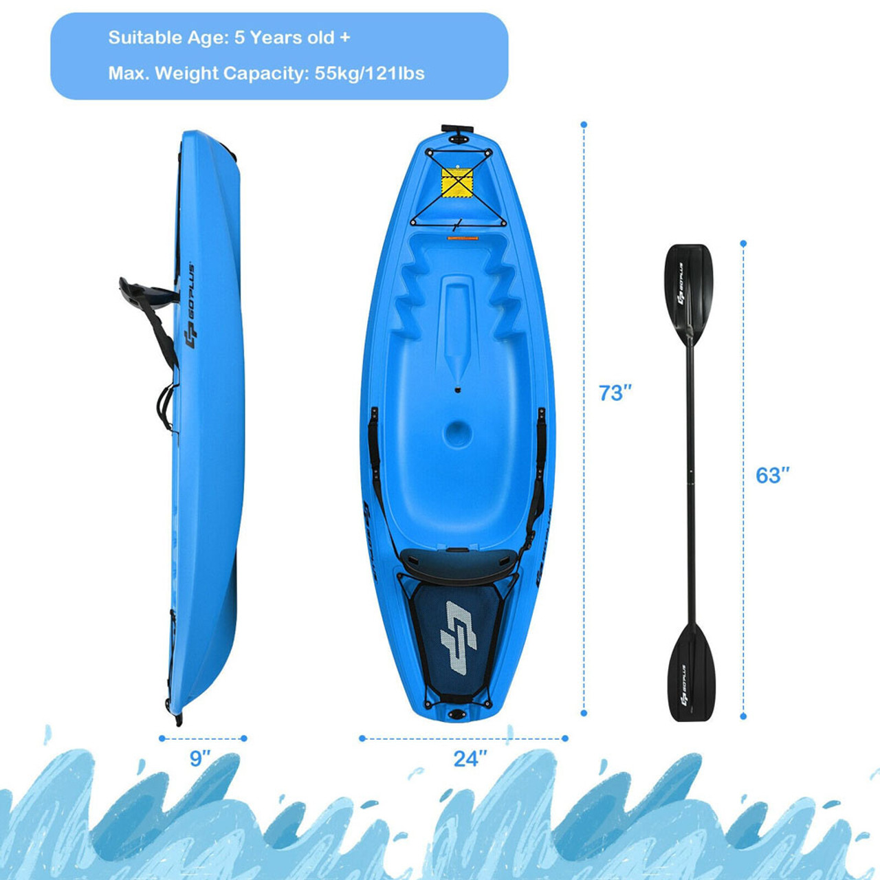 6-Foot Youth Kayak with Paddle product image