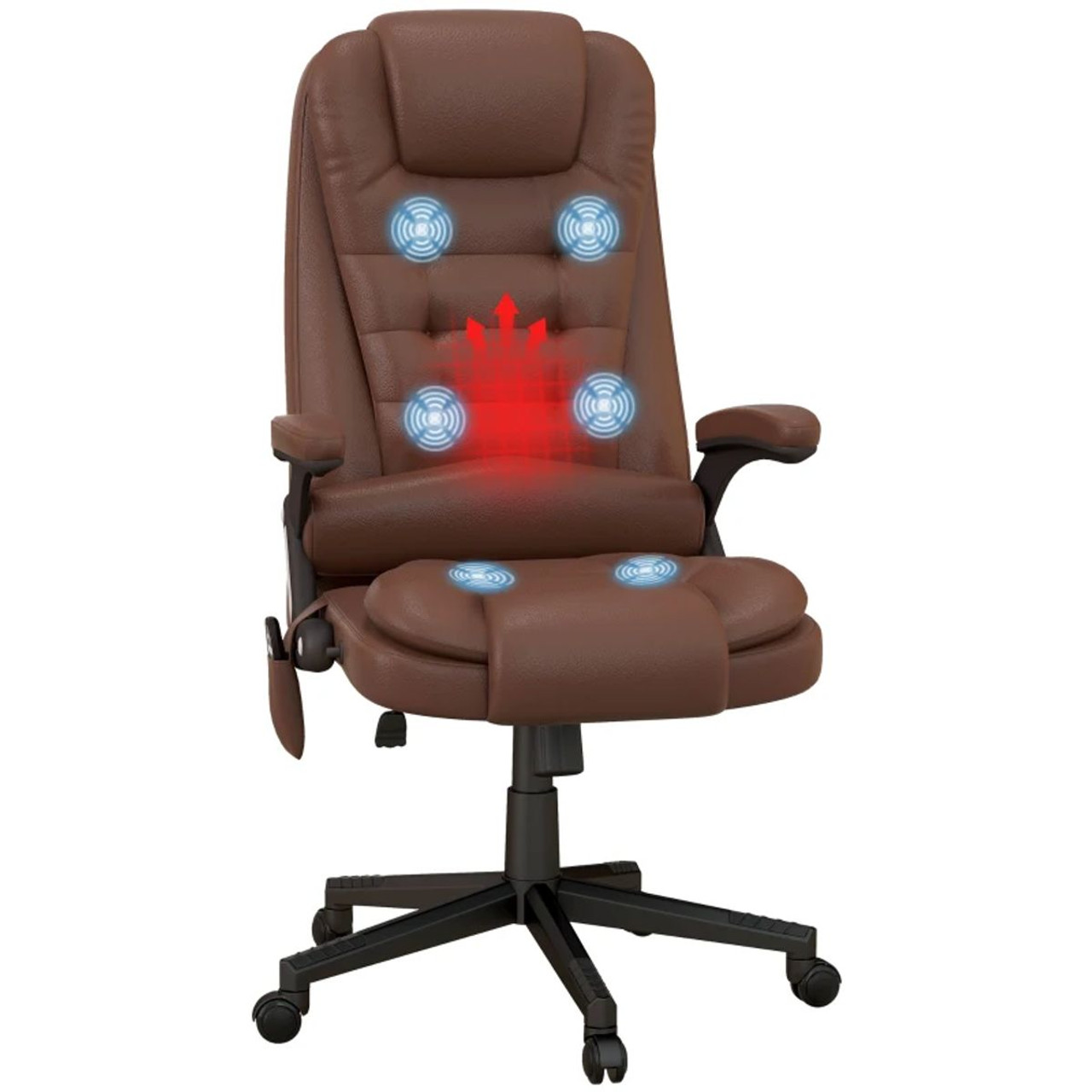 HOMCOM Heated Reclining Computer Chair with 6 Vibration Points product image