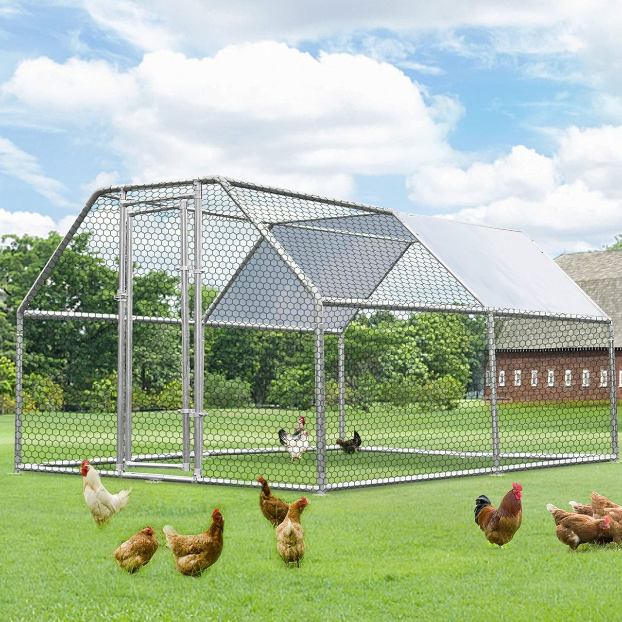 Large Walk-in Chicken Coop with Roof Cover product image