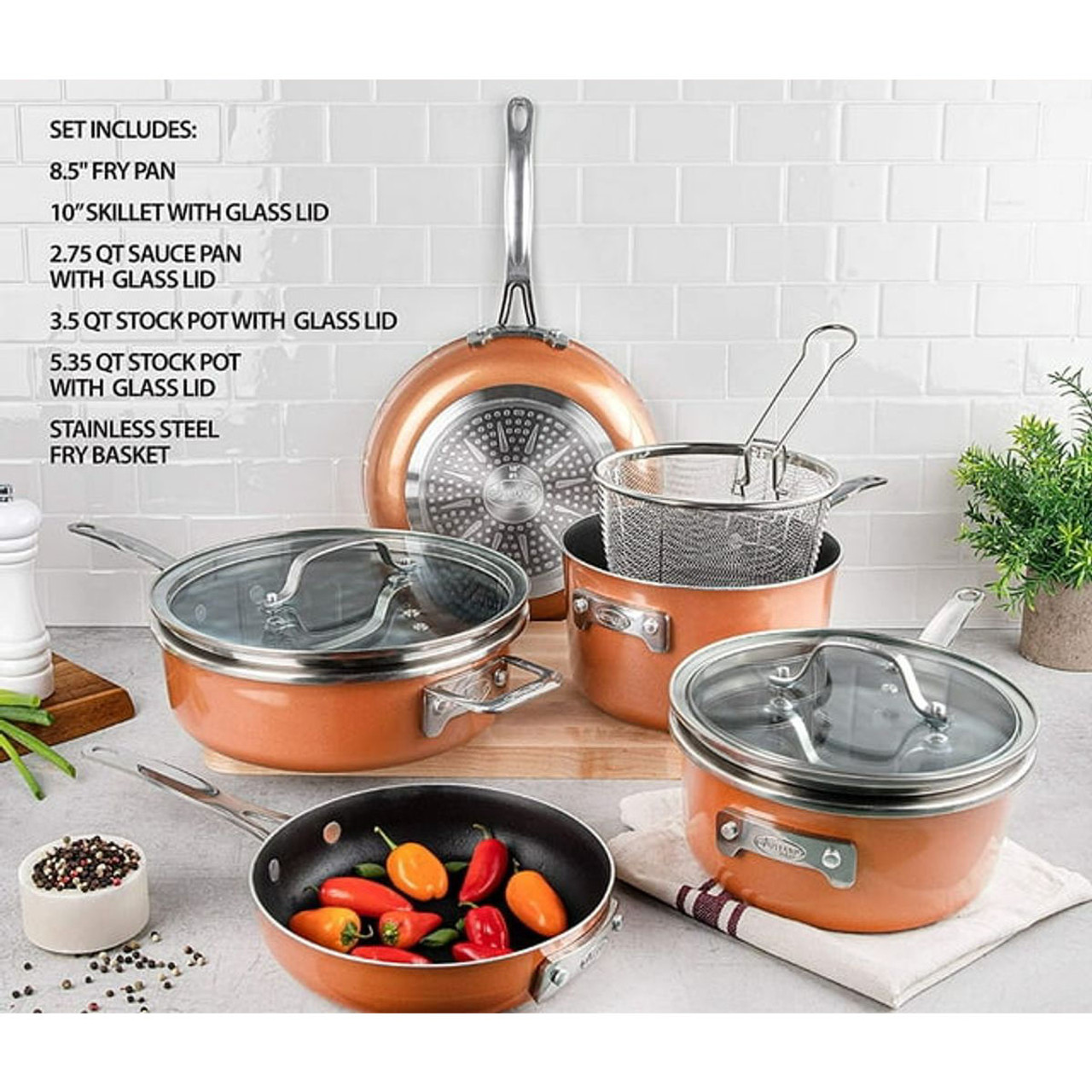 Gotham Steel™ 10-Piece Stackable Pots & Pans Set product image