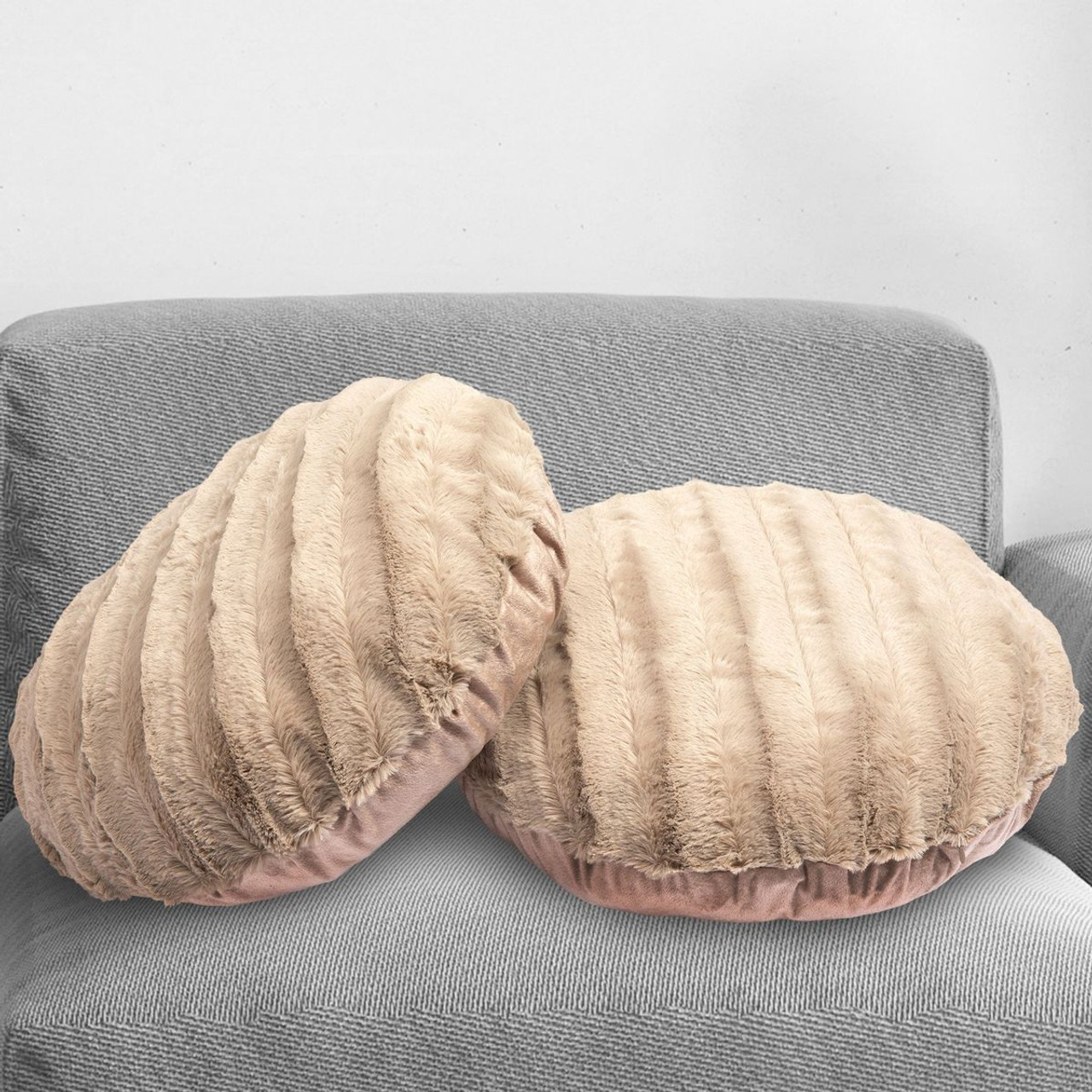 Cheer Collection® 18-Inch Ultra Soft Round Throw Pillows (Set of 2) product image