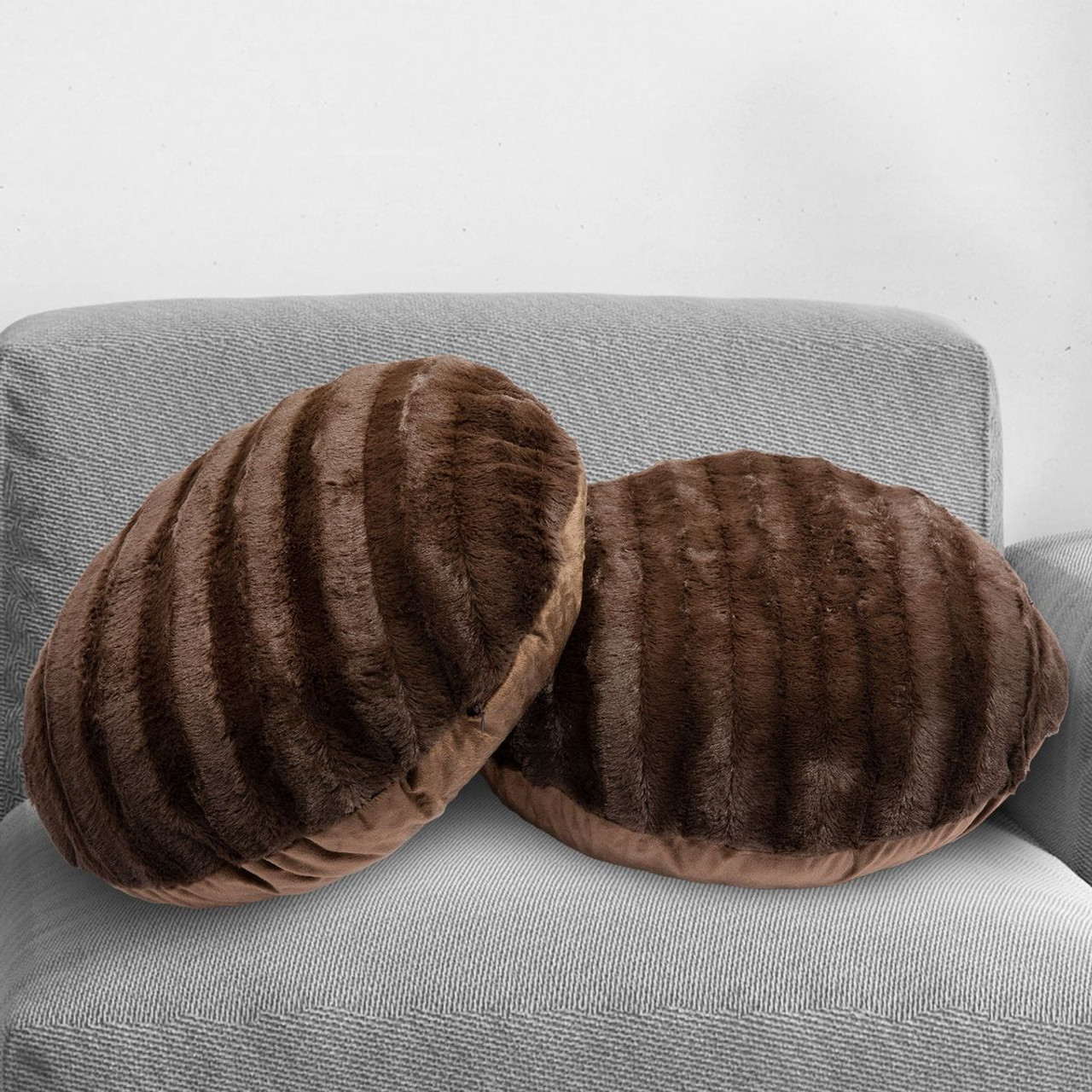 Cheer Collection 18" Ultra Soft Round Throw Pillows (2-Pack ) product image