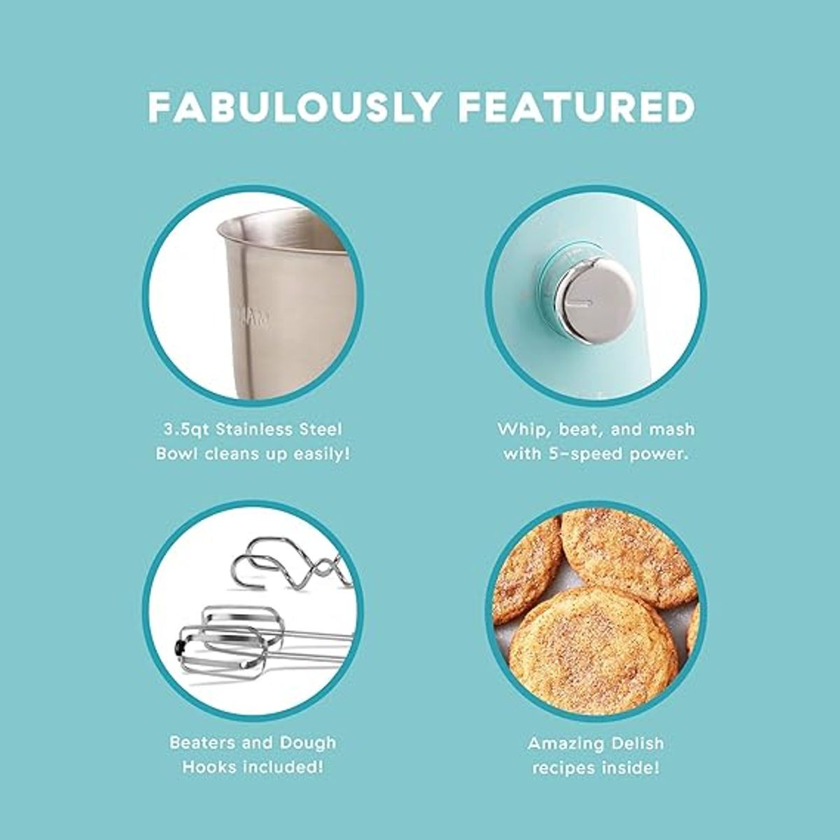 Delish by Dash® 3.5-Quart Stand Mixer product image