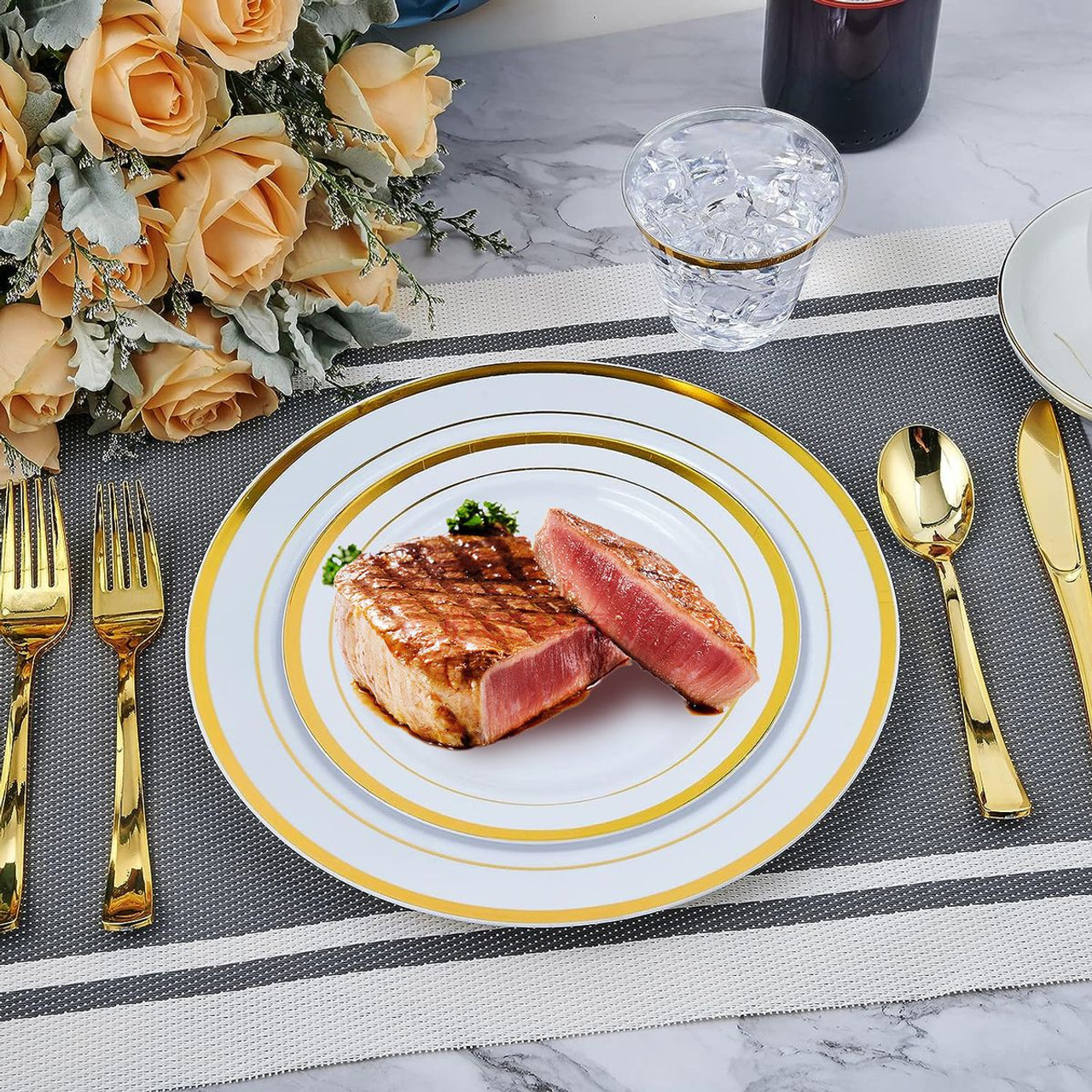NewHome™ 175-Piece Disposable Gold Dinnerware Set product image