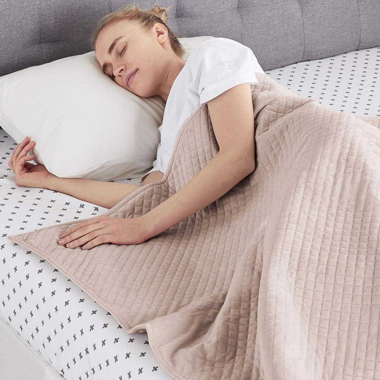 Full/Queen Quilted Minky Weighted Blanket Cover by Amazon Basics® product image