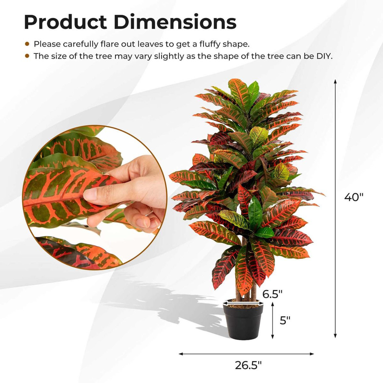 40-Inch Artificial Croton Plant with Pot product image