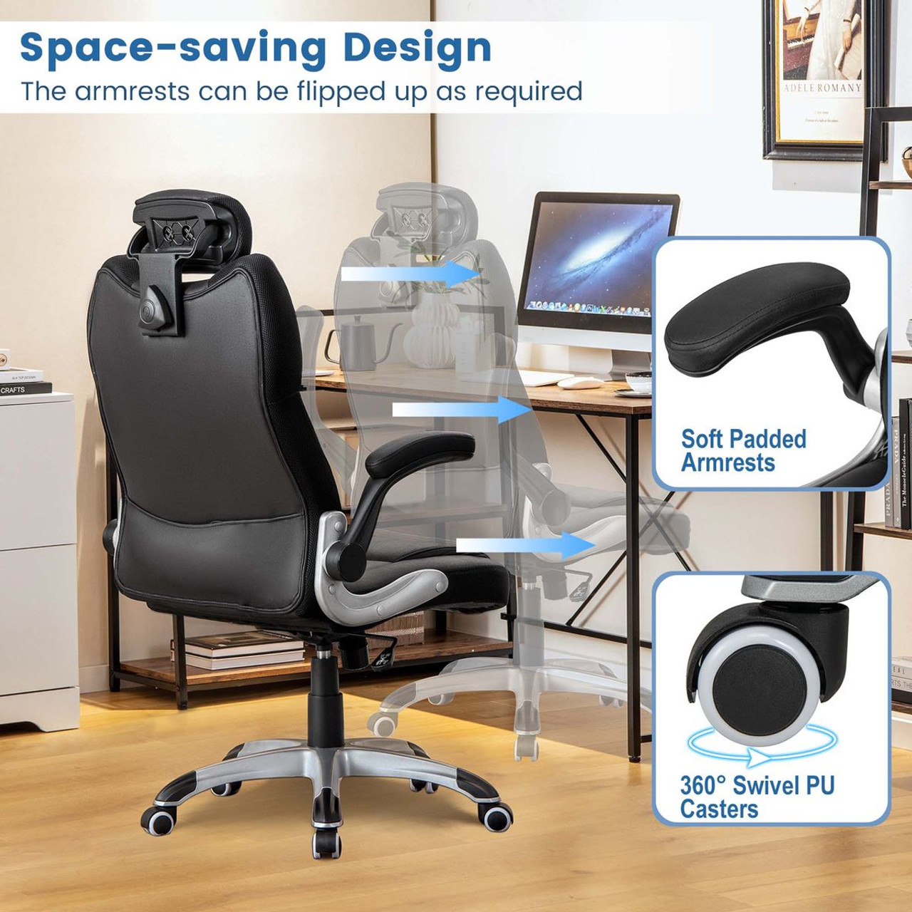 Kneading Massage Office Chair with Adjustable Headrest product image