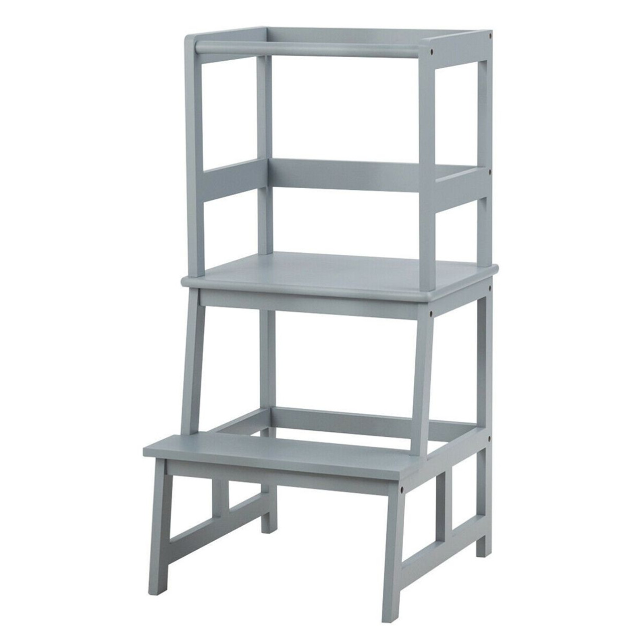 Wooden Kitchen Step Stool with Safety Rail  product image