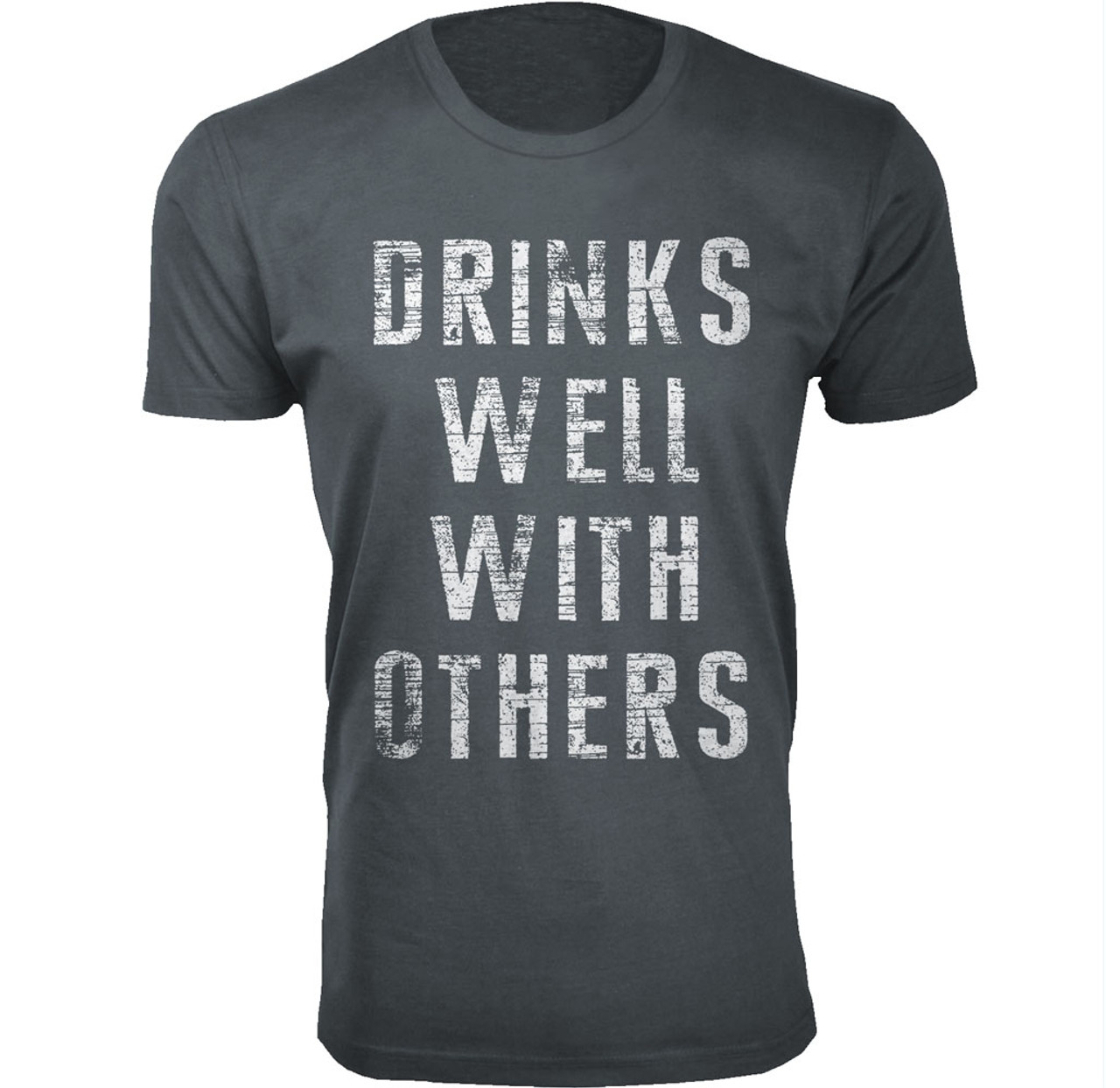 Men’s ‘Drinks Well with Others’ Funny T-Shirt product image