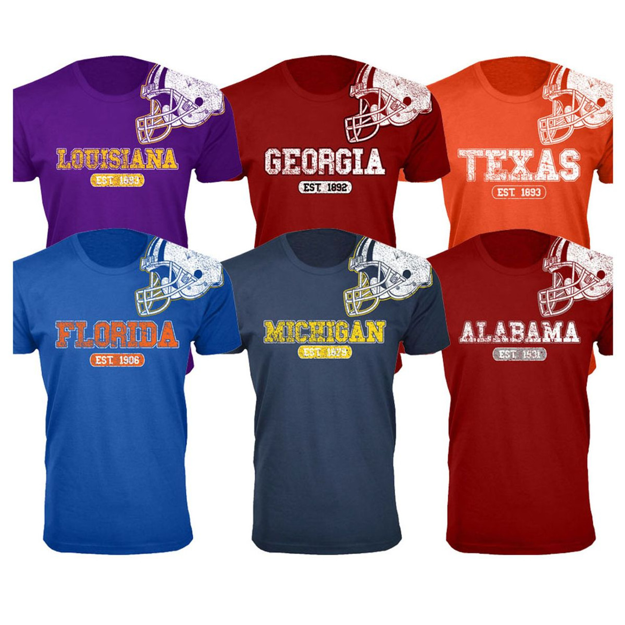 Men's College Football Helmet T-Shirt product image