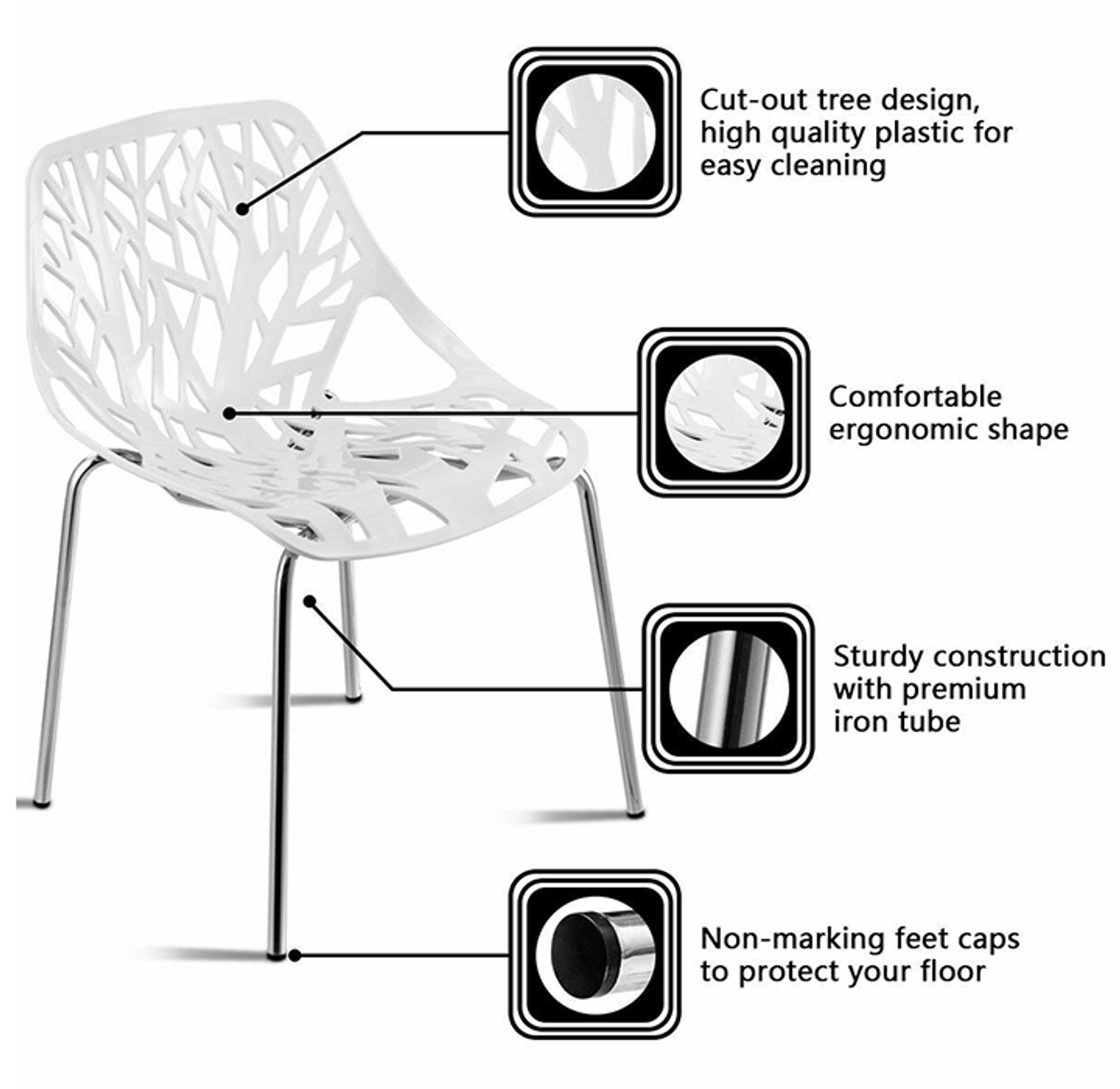 Birch Sapling Plastic Dining Side Chairs (Set of 6) product image
