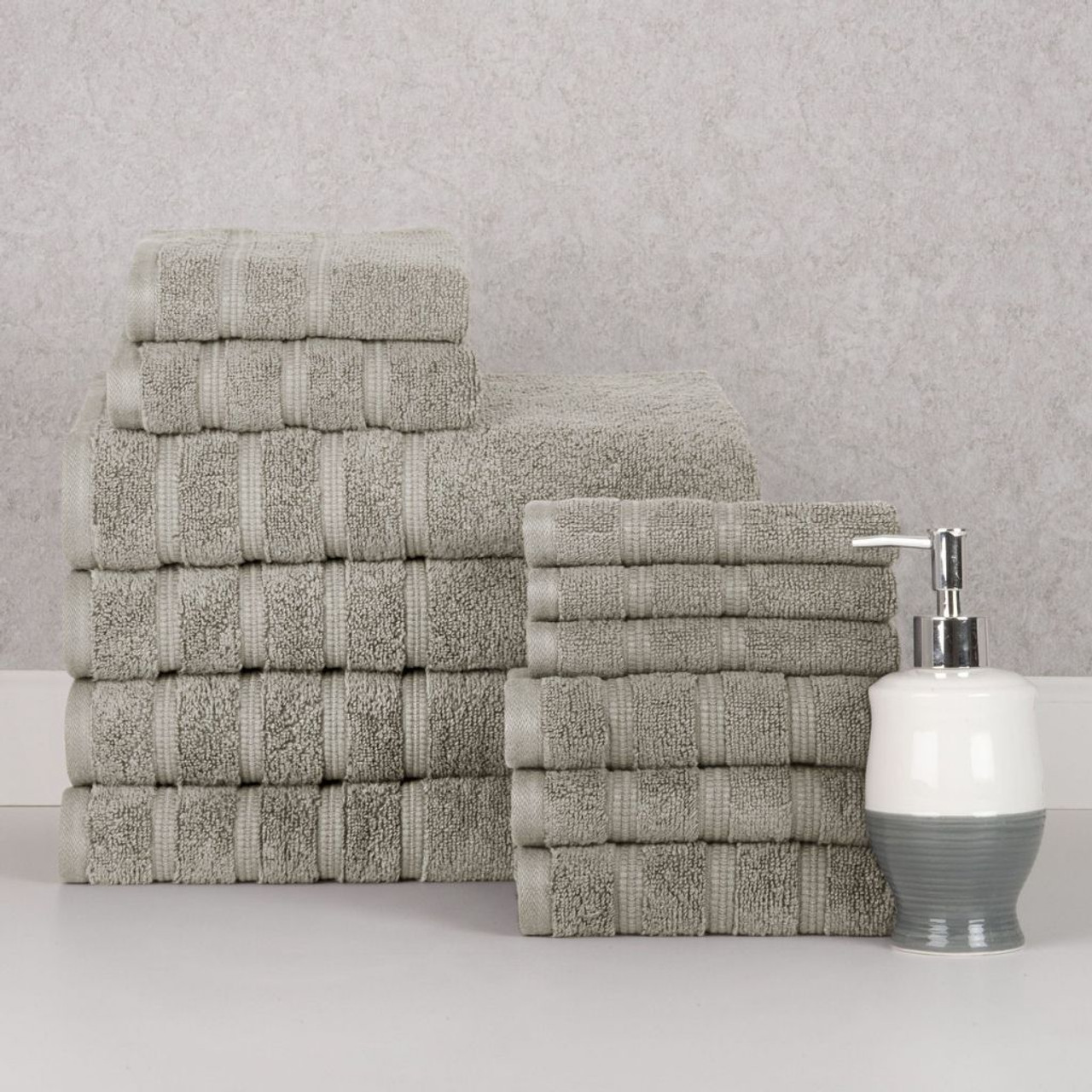 Bibb Home® 12-Piece Zero Twist Cotton Towel Set product image