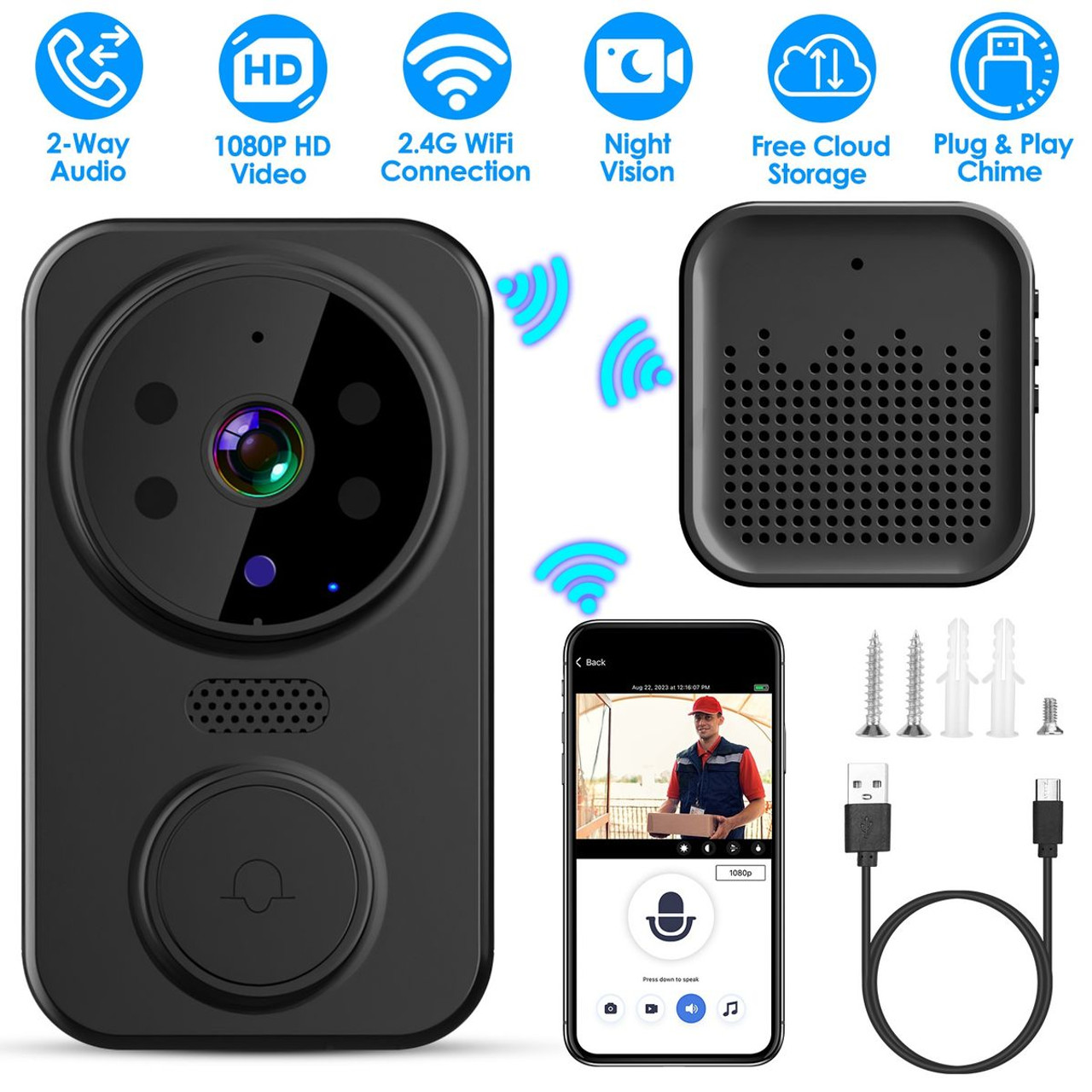 iMounTEK® 2-Way Intercom Visual Doorbell product image