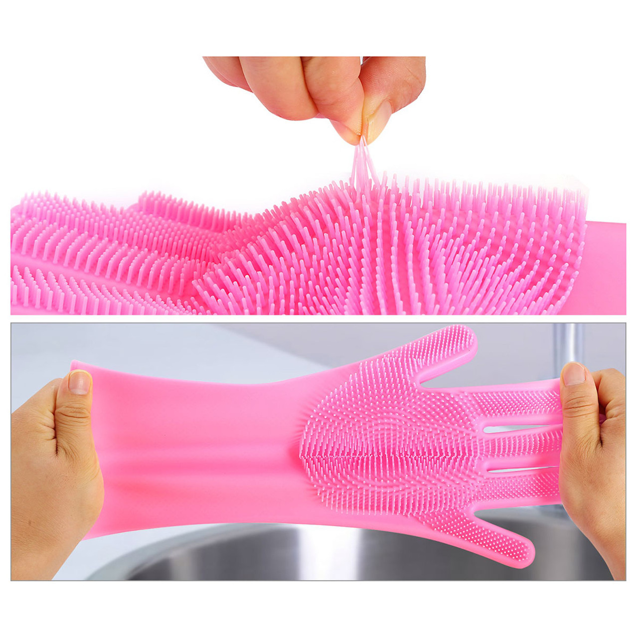 iMounTEK® Silicone Dishwashing Scrubber Gloves (1- or 2-Pack) product image