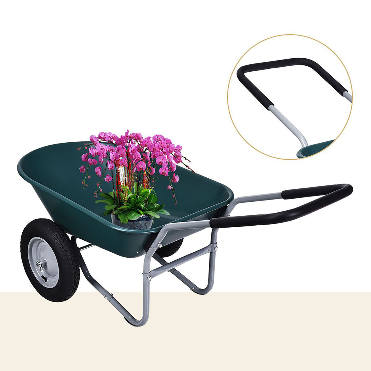 2-Tire Wheelbarrow Garden Utility Cart product image