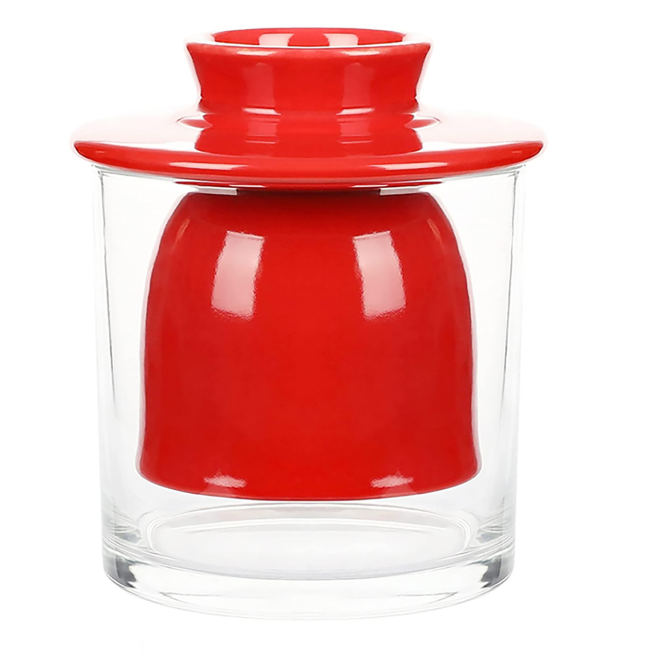 Ceramic Butter Crock with Clear Glass Body product image