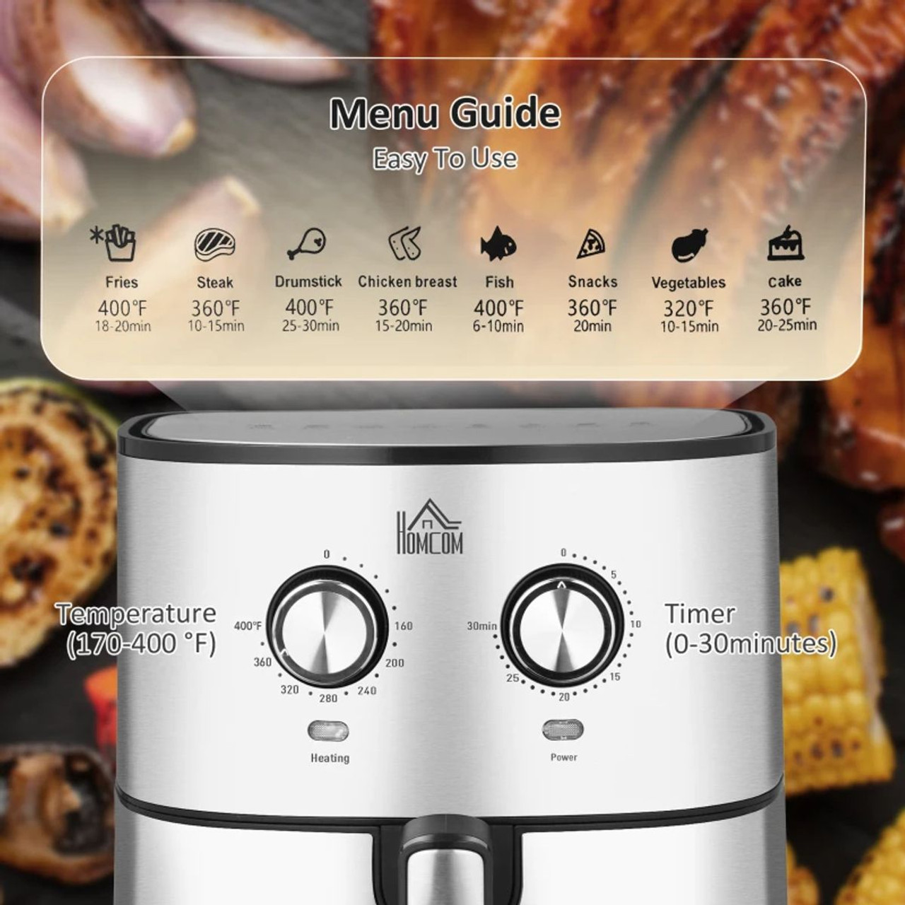 HOMCOM® 6.9-Quart Air Fryer, 1700W, 360° Air Circulation product image