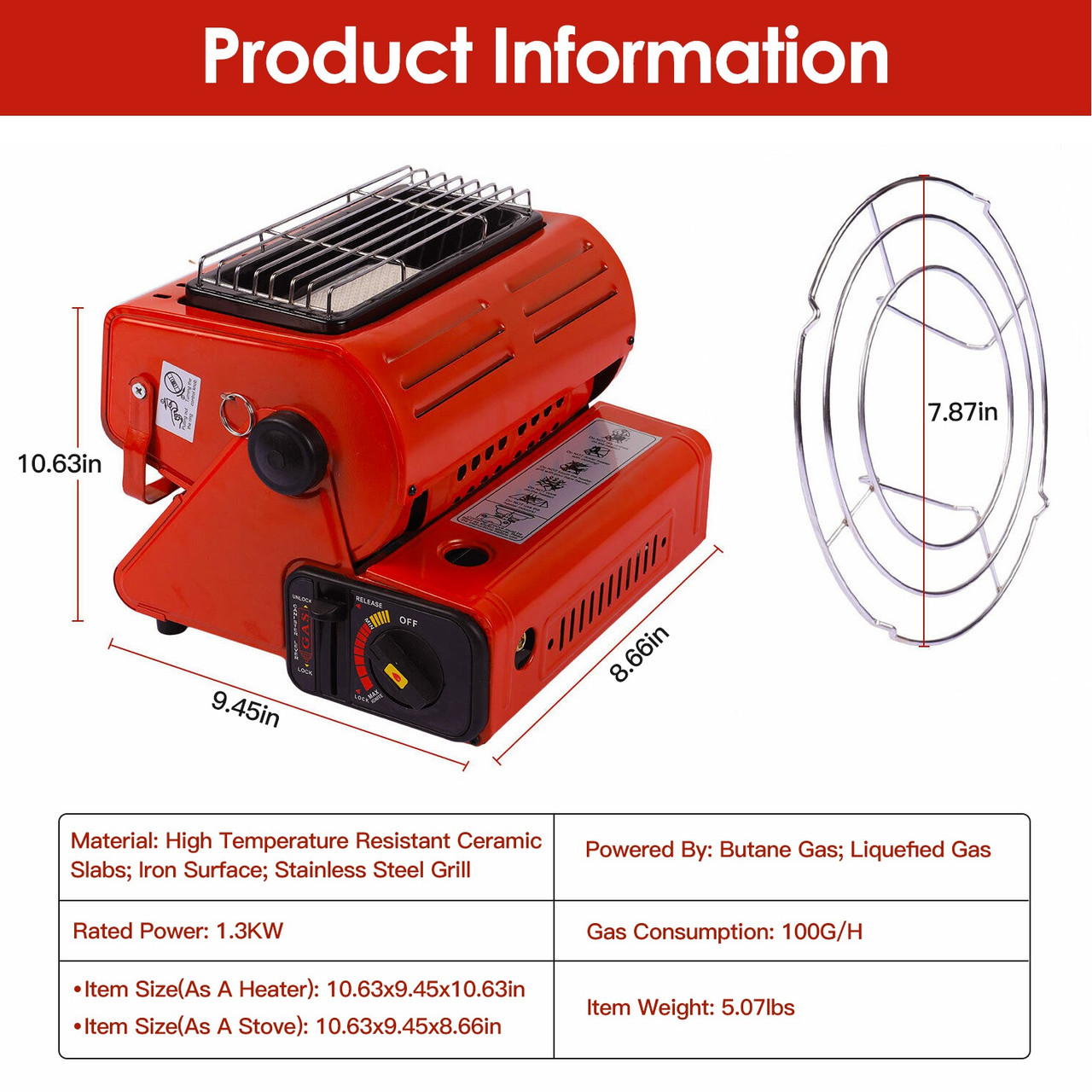 LakeForest® 2-in-1 Butane Burner & Heater product image