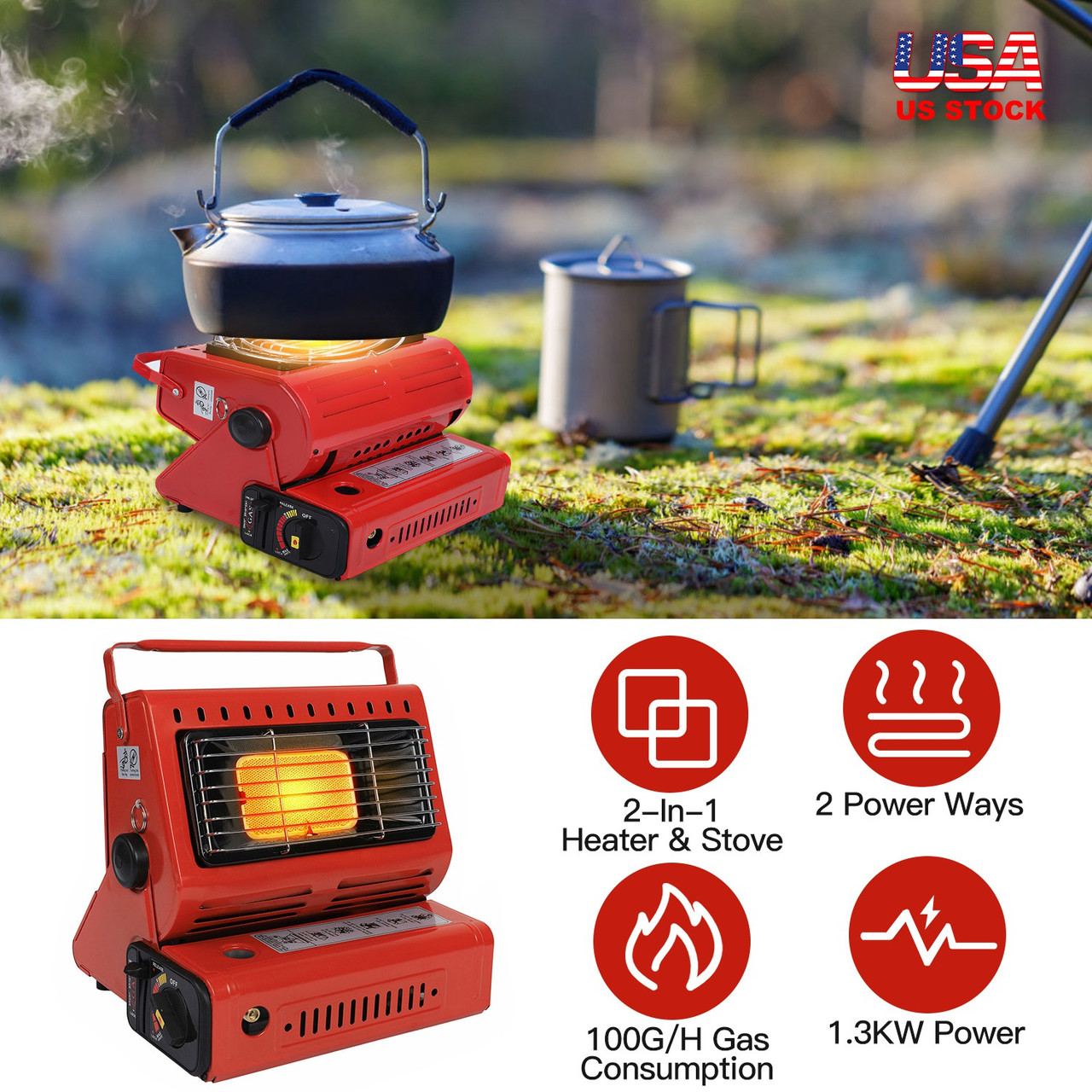 LakeForest® 2-in-1 Butane Burner & Heater product image