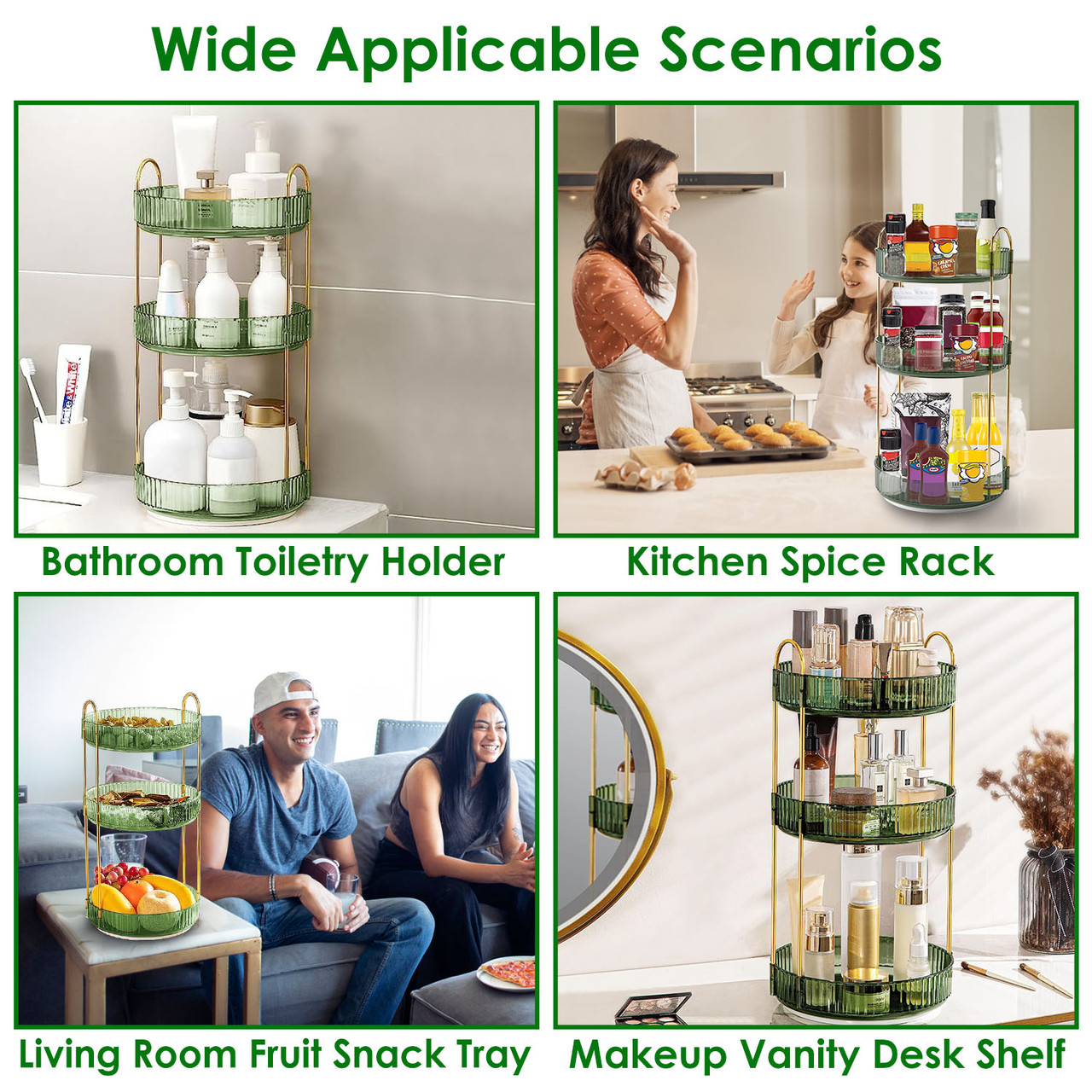 NewHome™ 3-Tier Rotating Makeup Organizer product image