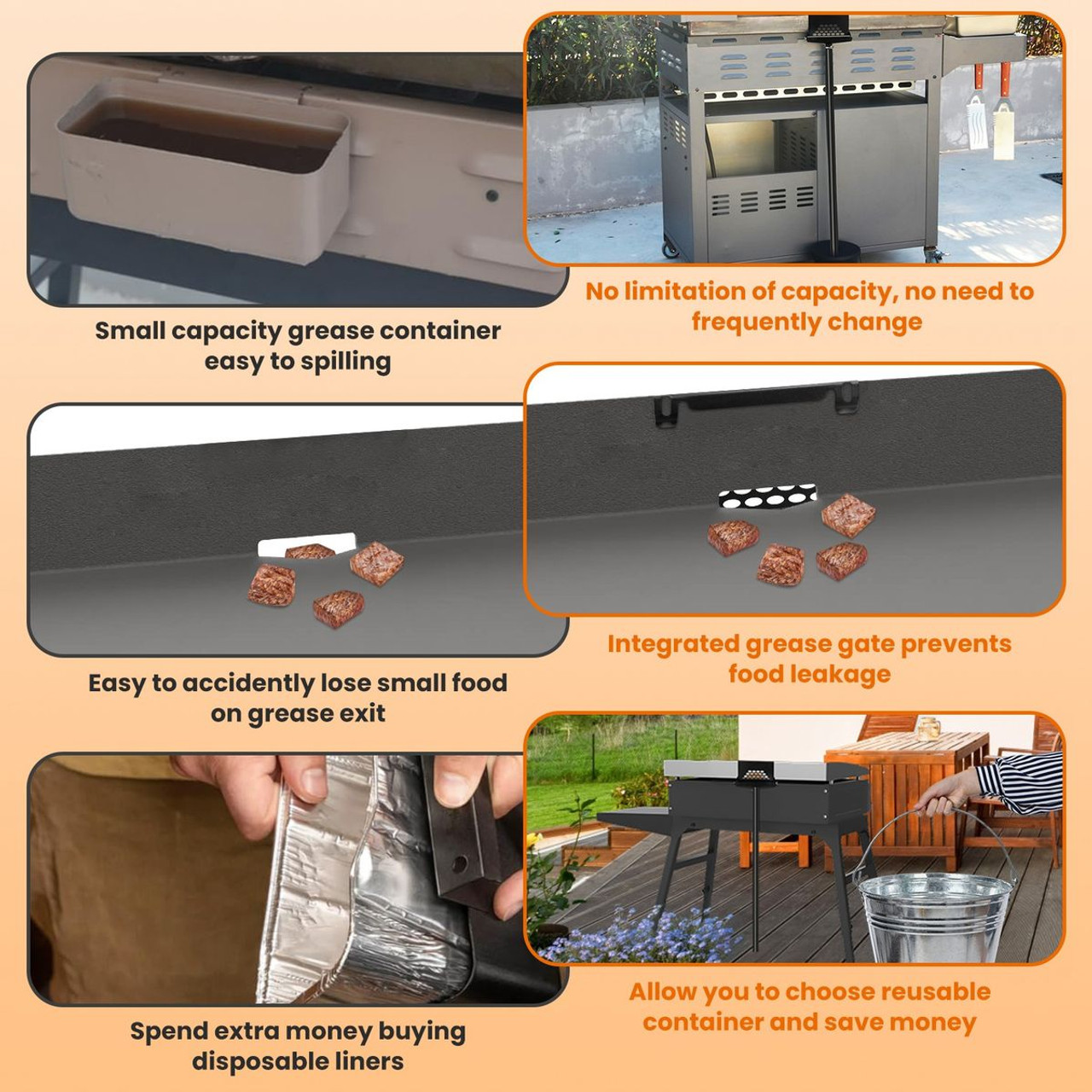 NewHome™ Rear Grease Drainage Funnel for Grills product image