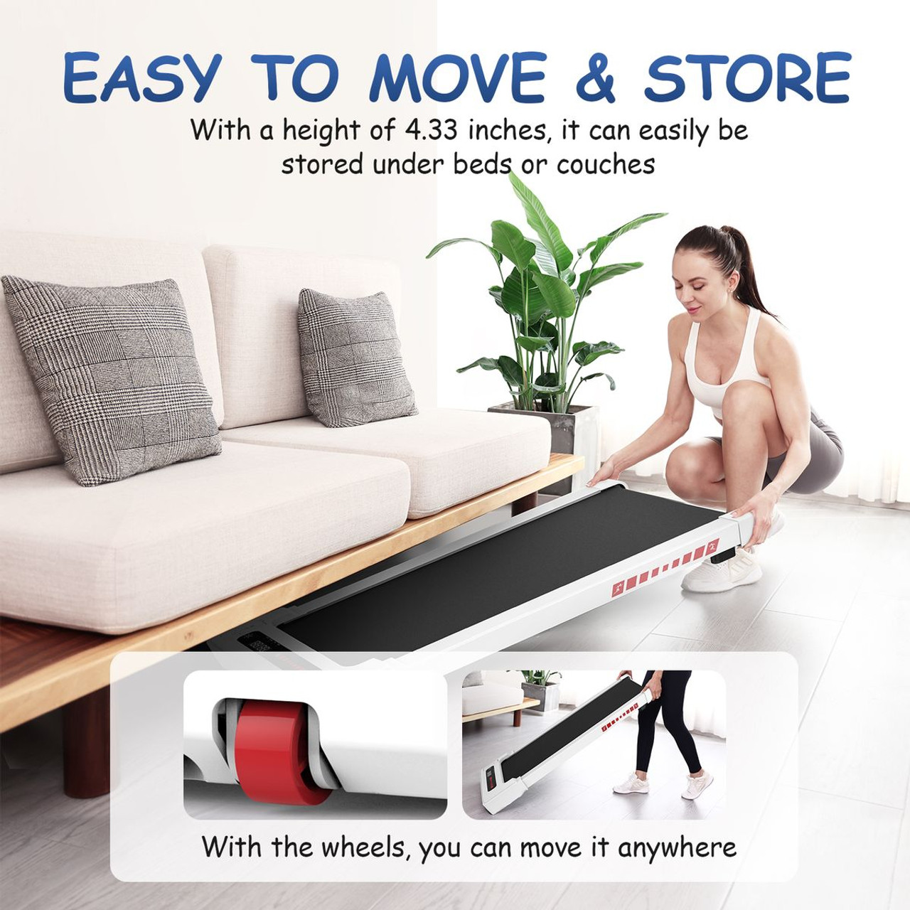 OBENSKY Under Desk Treadmill with Remote, Bluetooth, and LED Display product image