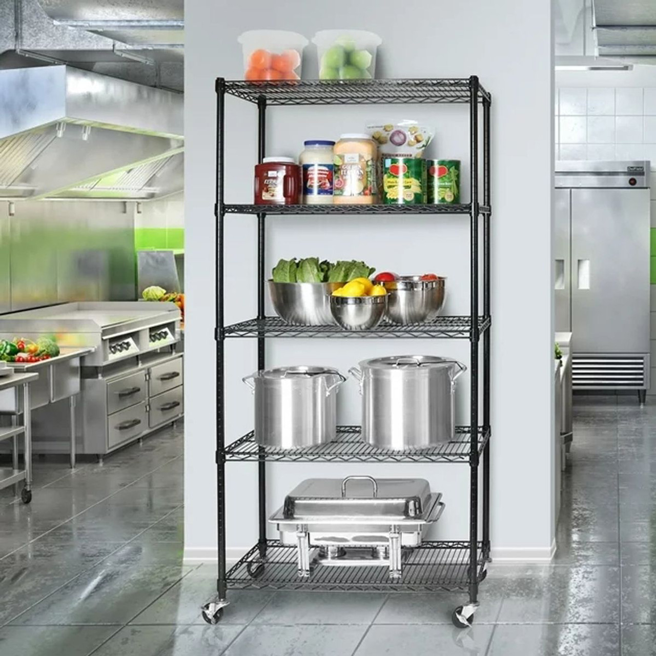 5-Tier Steel Wire Shelving with Wheels product image