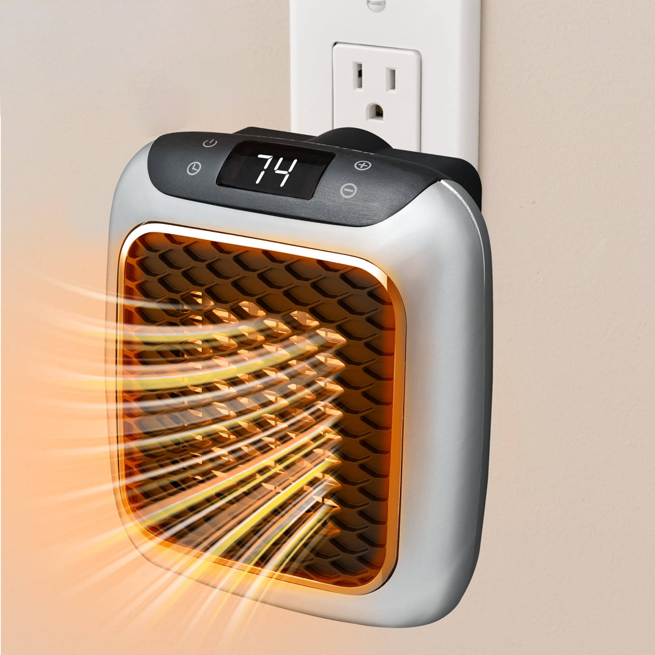 800W Wall-Outlet Space Heater with Adjustable Thermostat & Timer product image