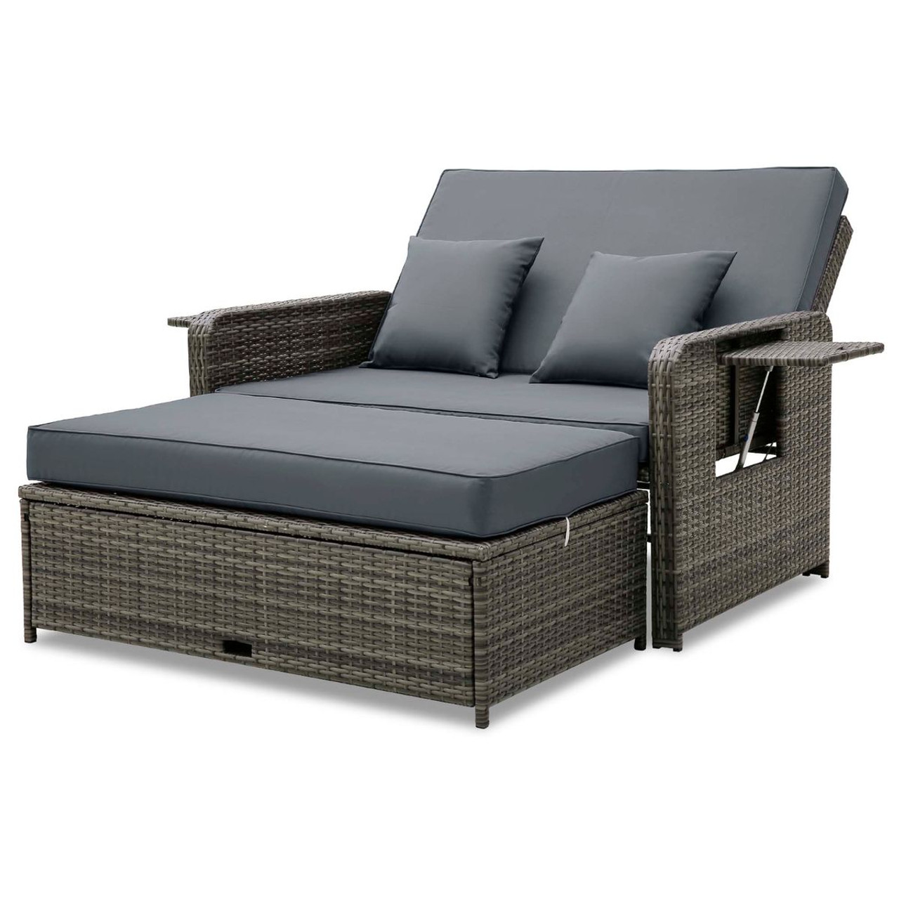 Rattan Loveseat Set with Ottoman product image