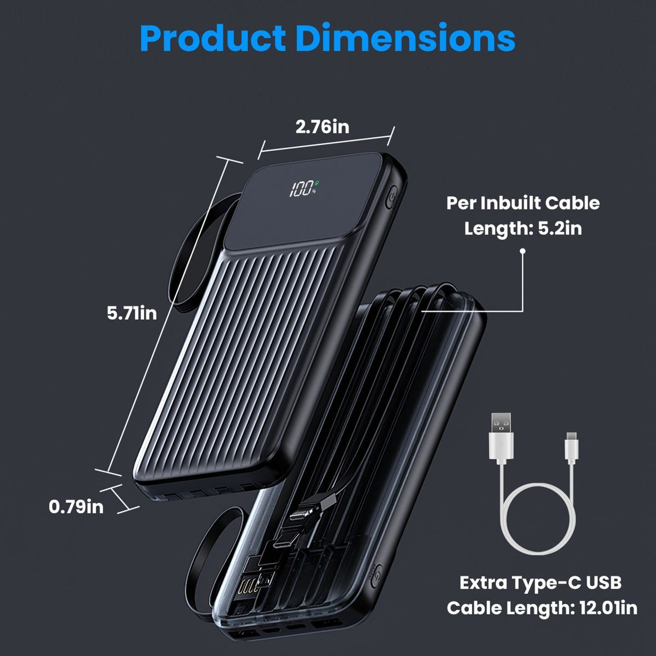 PowerMaster 20,000mAh Fast-Charge Power Bank product image
