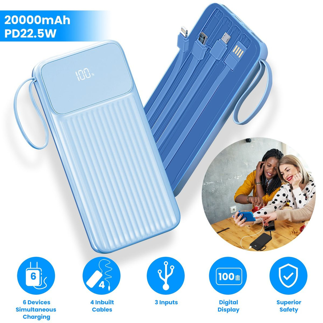PowerMaster 20,000mAh Fast-Charge Power Bank product image