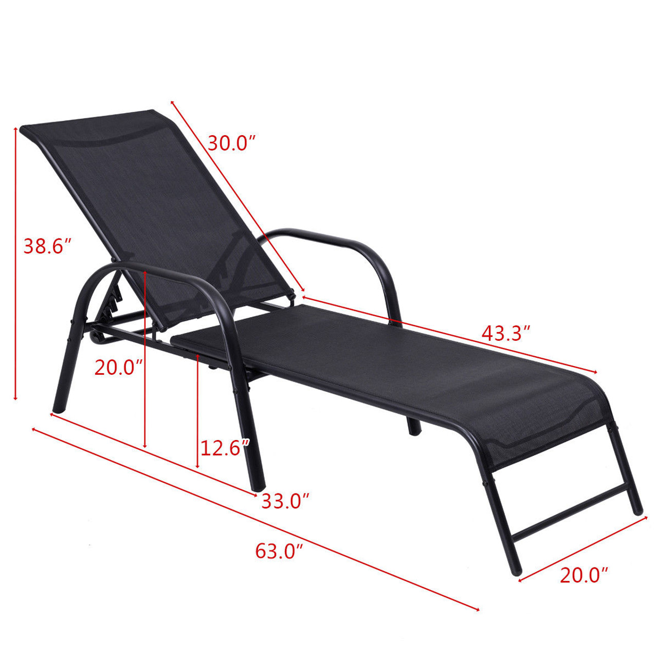 Outdoor Folding Recliner Chair with Adjustable Back product image