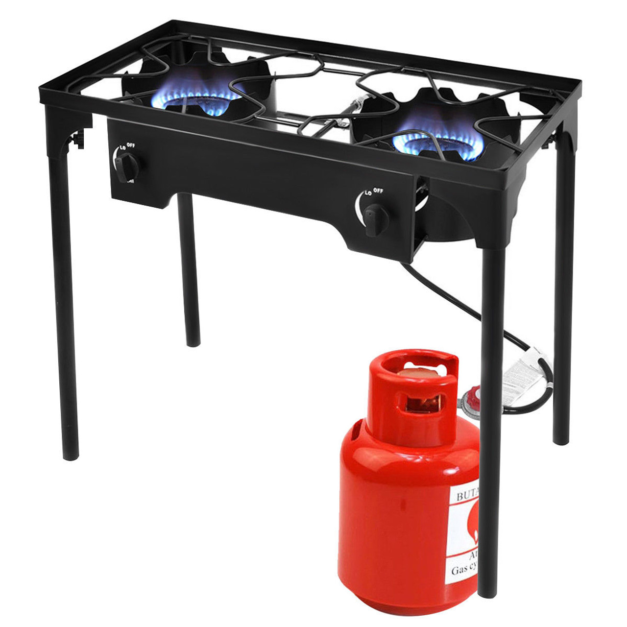 Costway Double Burner Propane Cooker with Outdoor Stove Stand product image