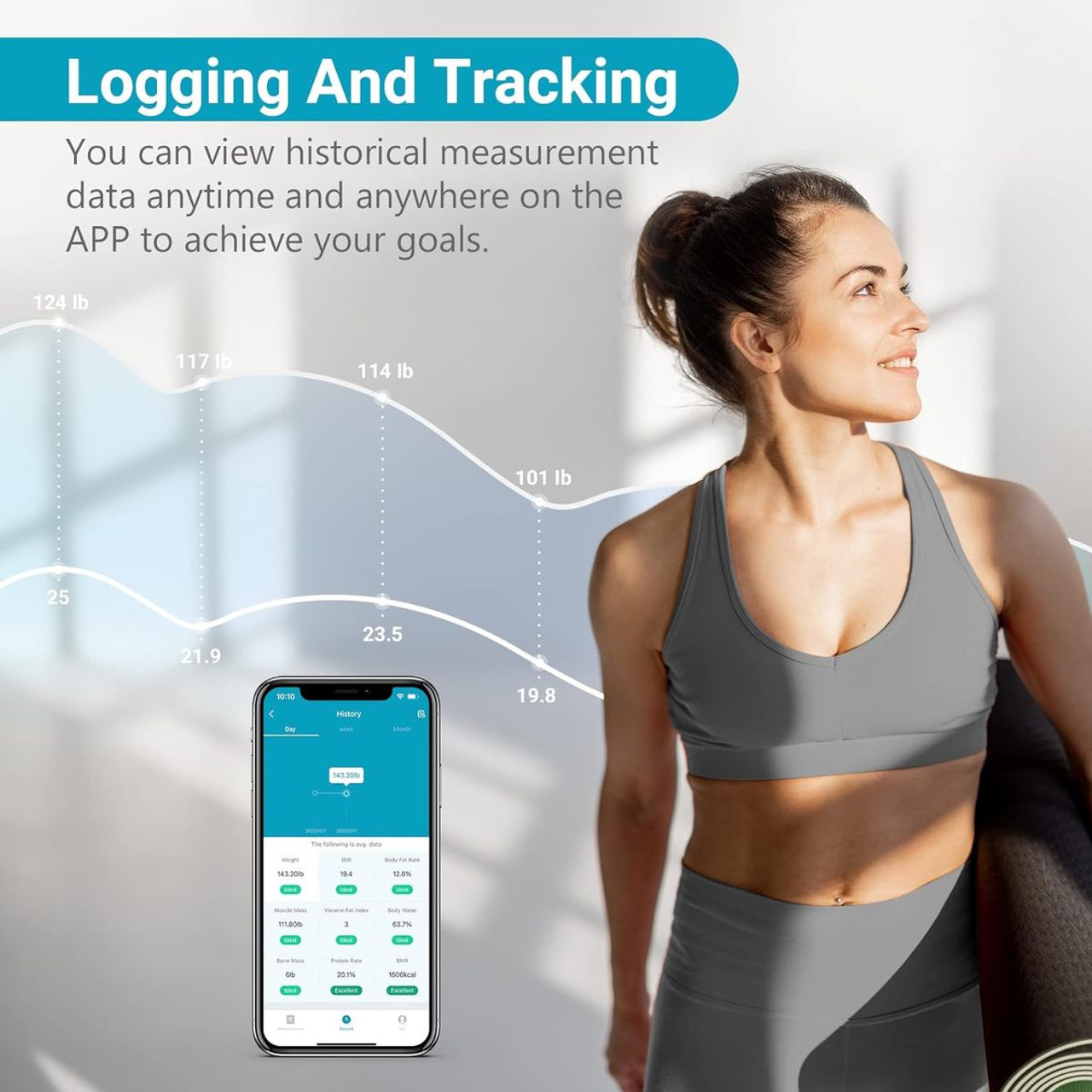 Living Enrichment® Body Fat/Weight/BMI Smart Scales with App product image