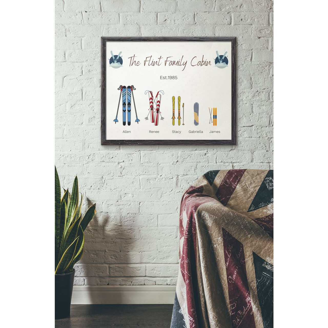 Custom Family Winter Cabin Print product image